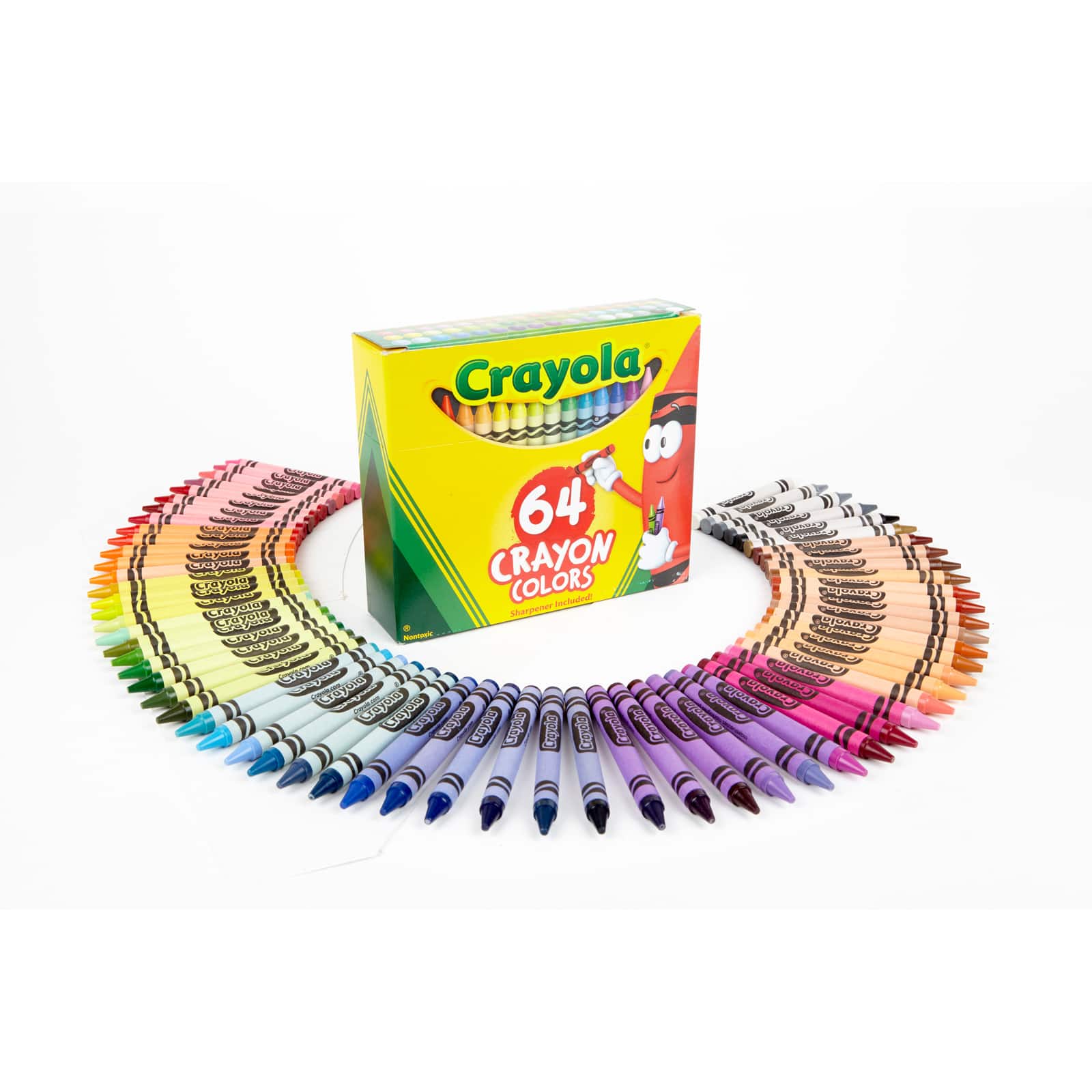Crayola® Standard Crayons With Built-In Sharpener, Assorted Colors, Box Of  64 Crayons