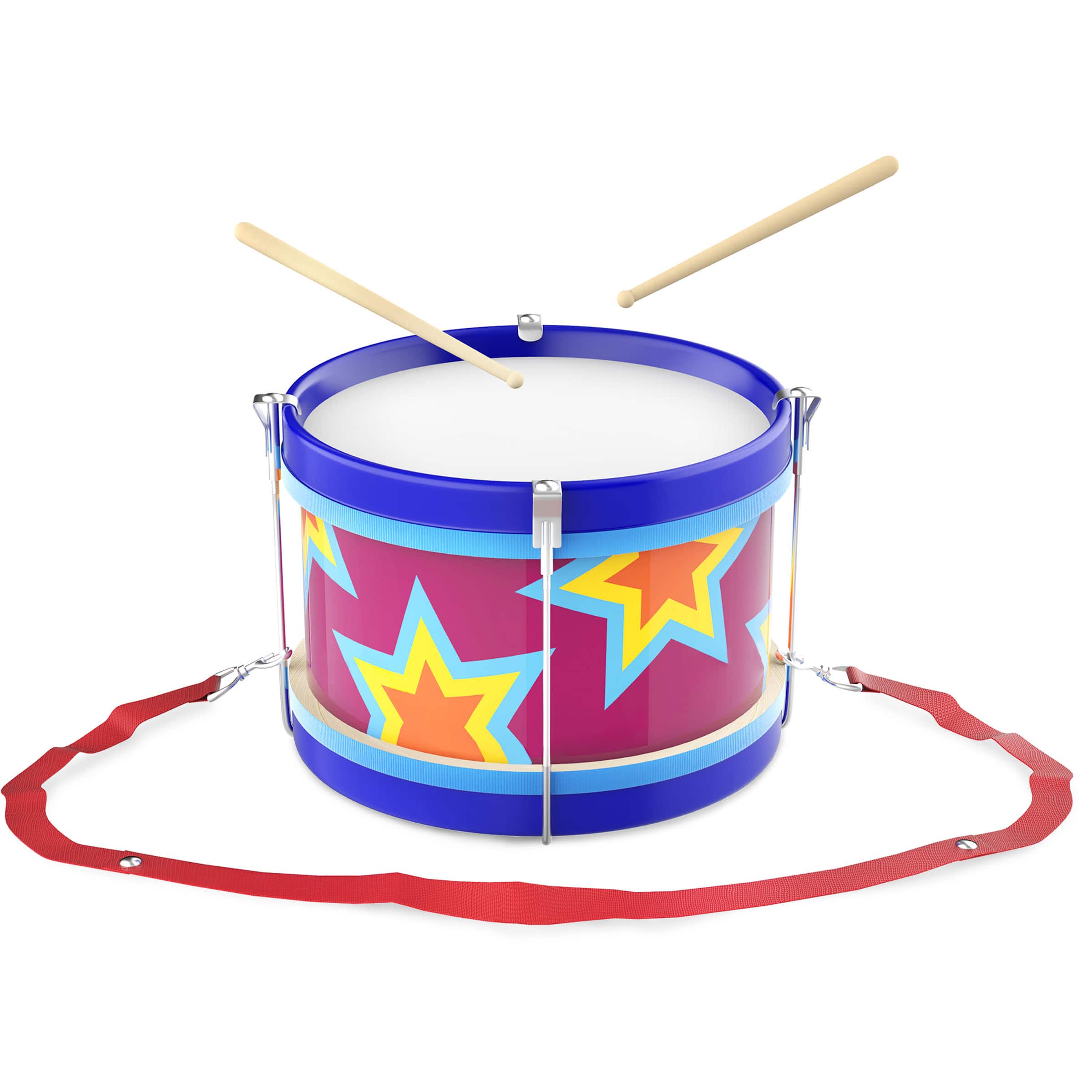 Schylling TD Tin Drum Toy With Adjustable Strap 2 Wooden Drumsticks for Ages 3 for sale online 