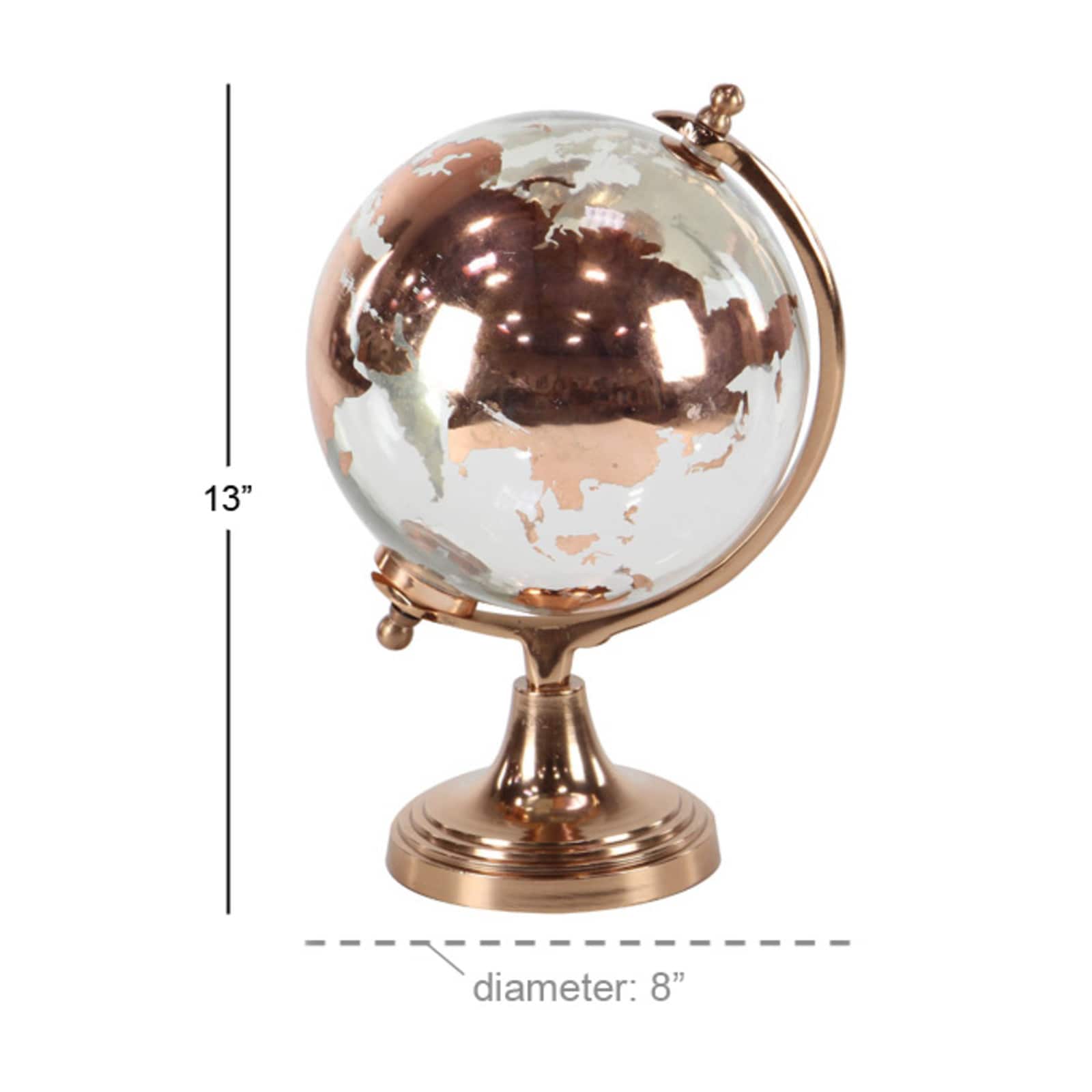 13" Copper Glass Traditional Globe