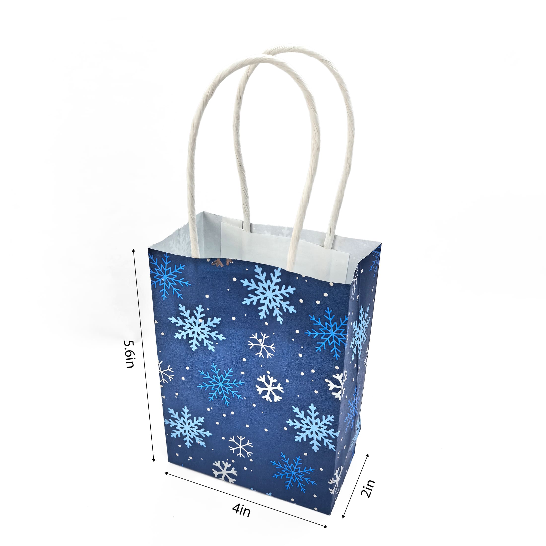 Mini Navy Snowflakes Gift Bags, 6ct. by Celebrate It™