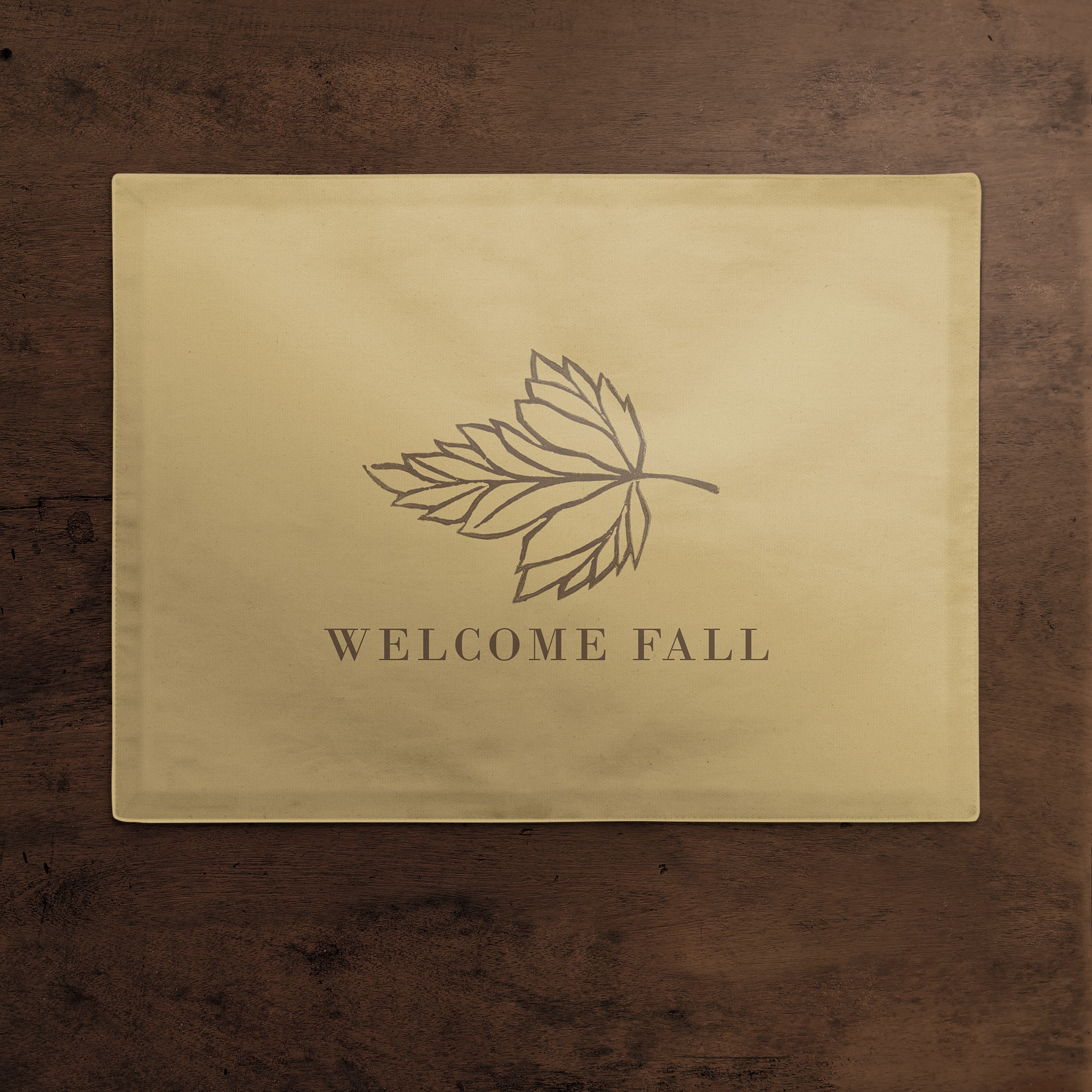 Welcome Fall Leaf Poly Twill Placemat