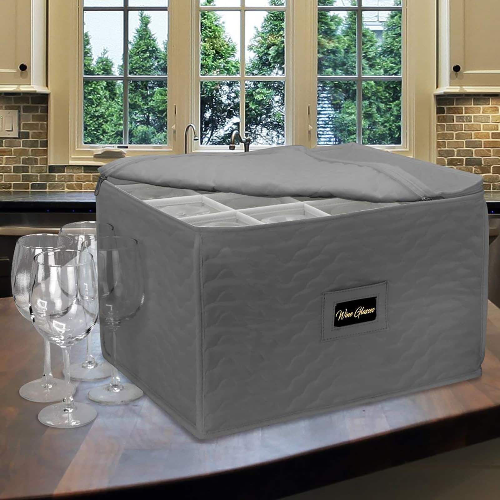 15" Sorbus Deluxe Stemware Storage Chest