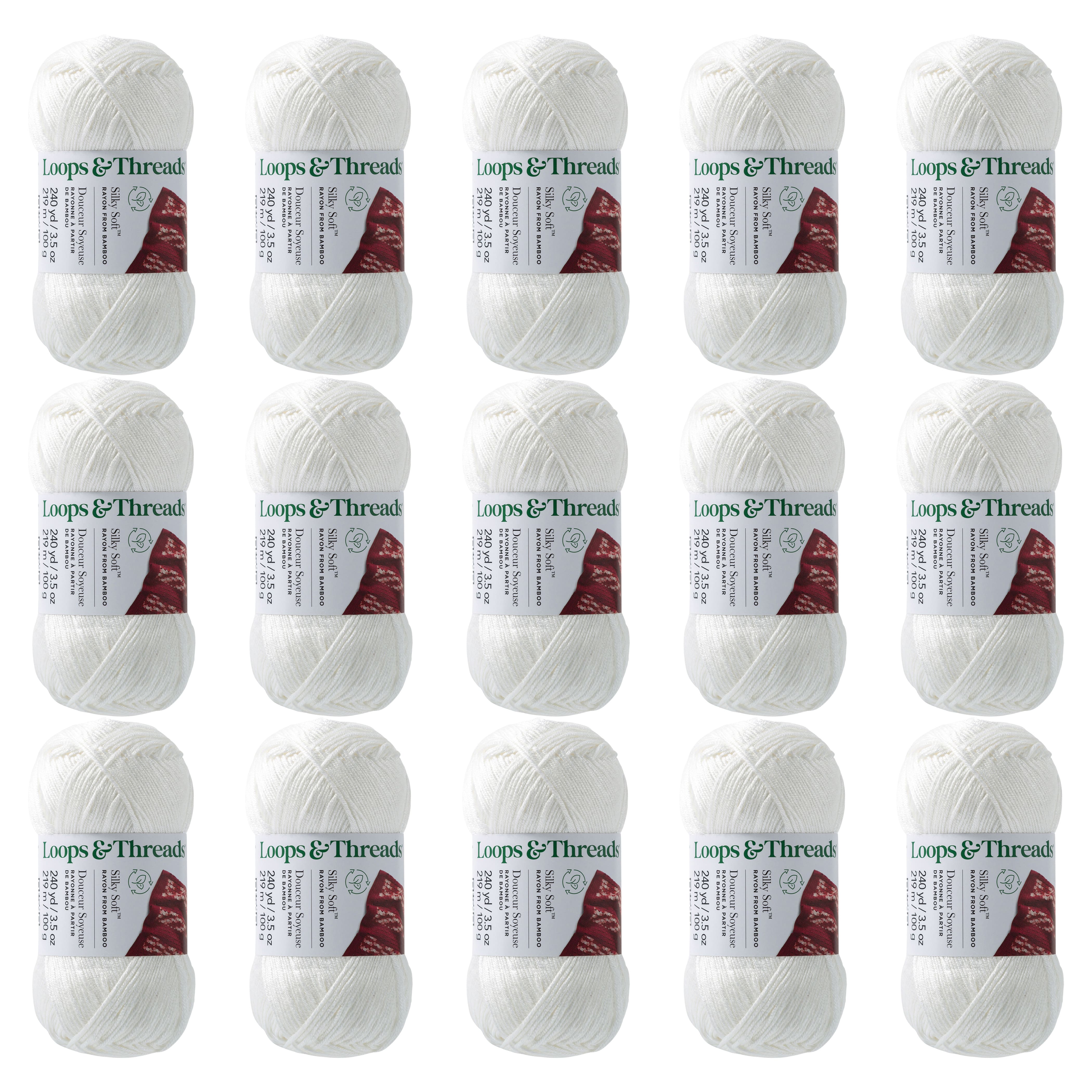 15 Pack: Silky Soft™ Yarn by Loops & Threads®