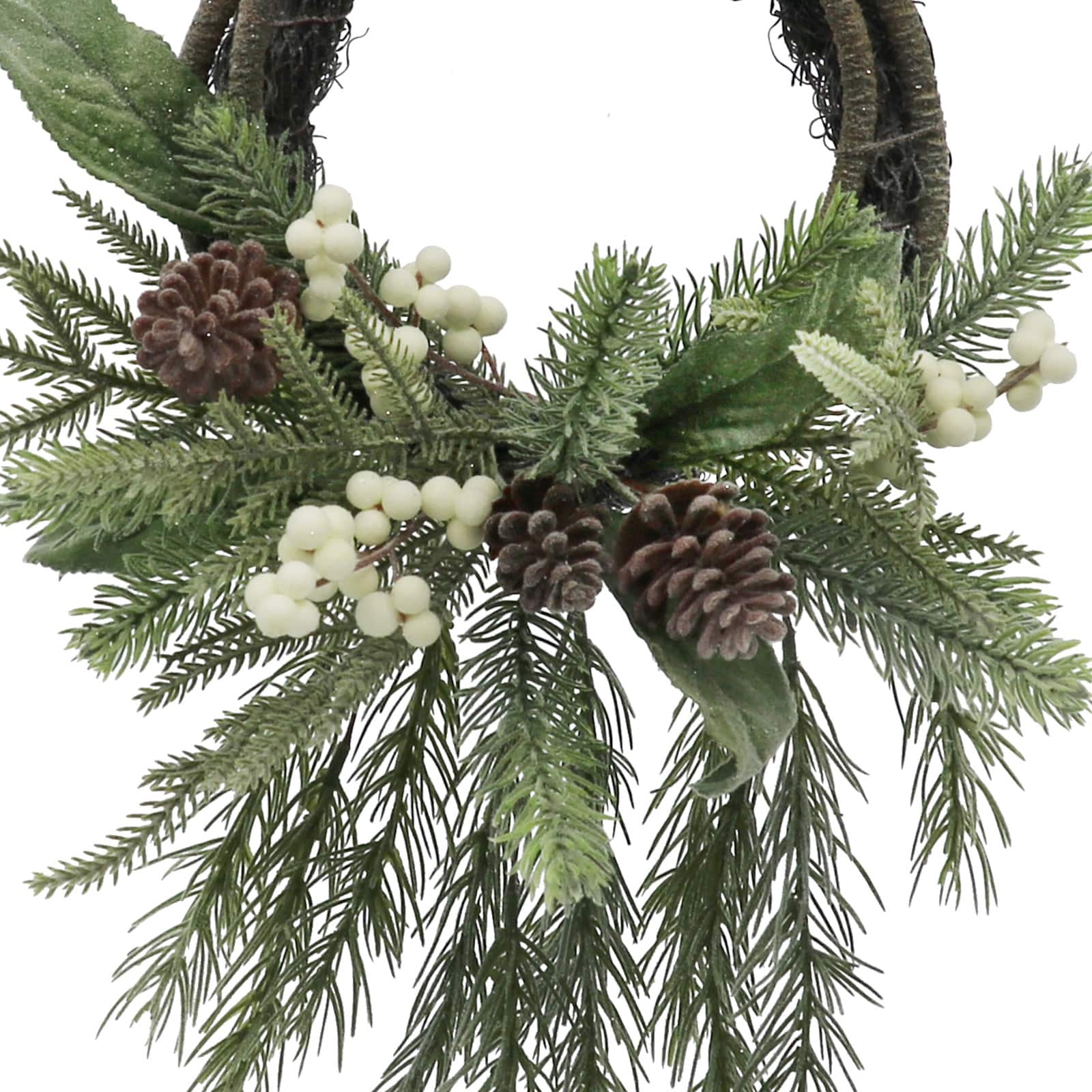 20&#x22; Snowy Pine Leaf, Pinecone &#x26; White Berry Wreath by Ashland&#xAE;