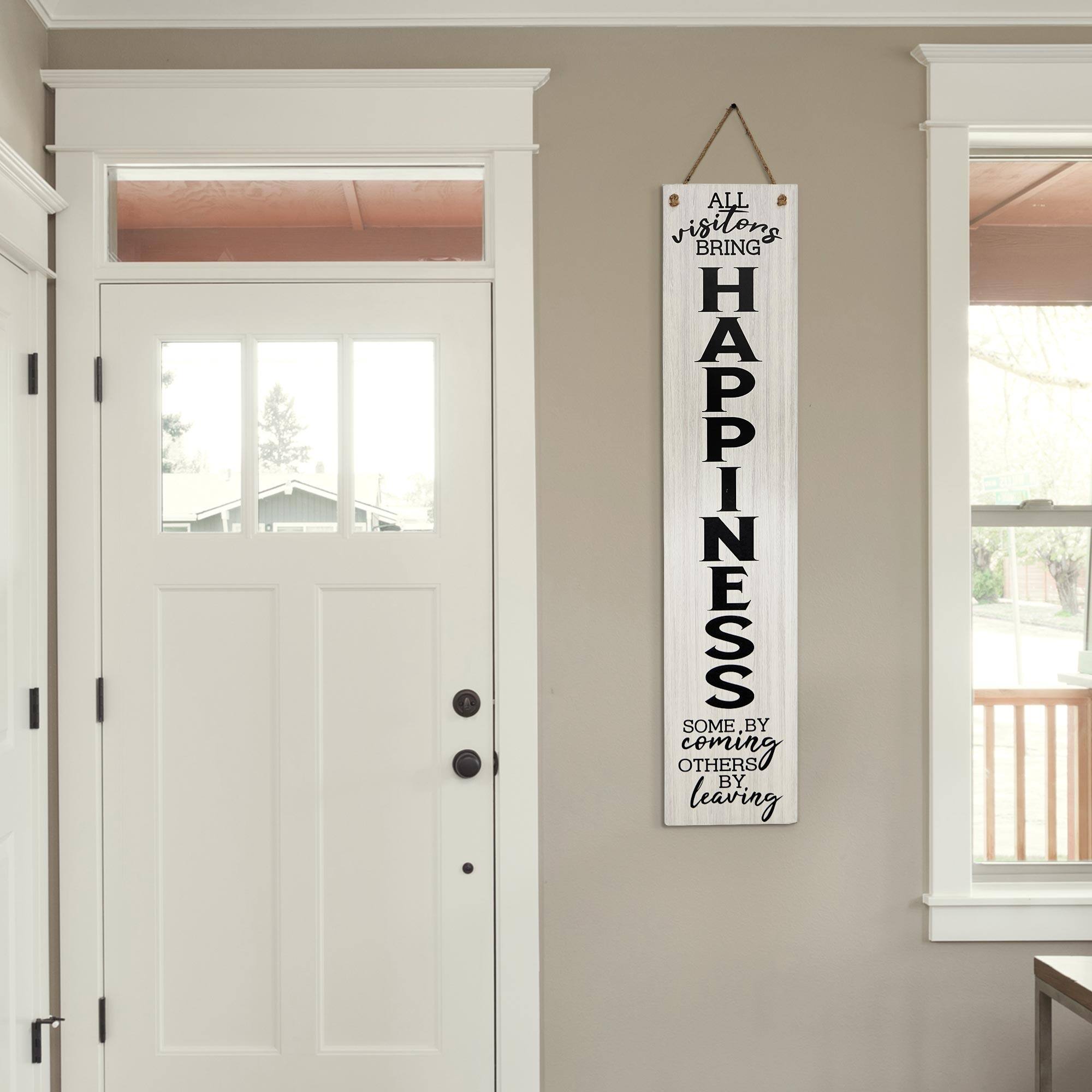 American Art Décor™ 47.25" Already Disturbed & Happiness Double-Sided Hanging & Leaning Wall Sign