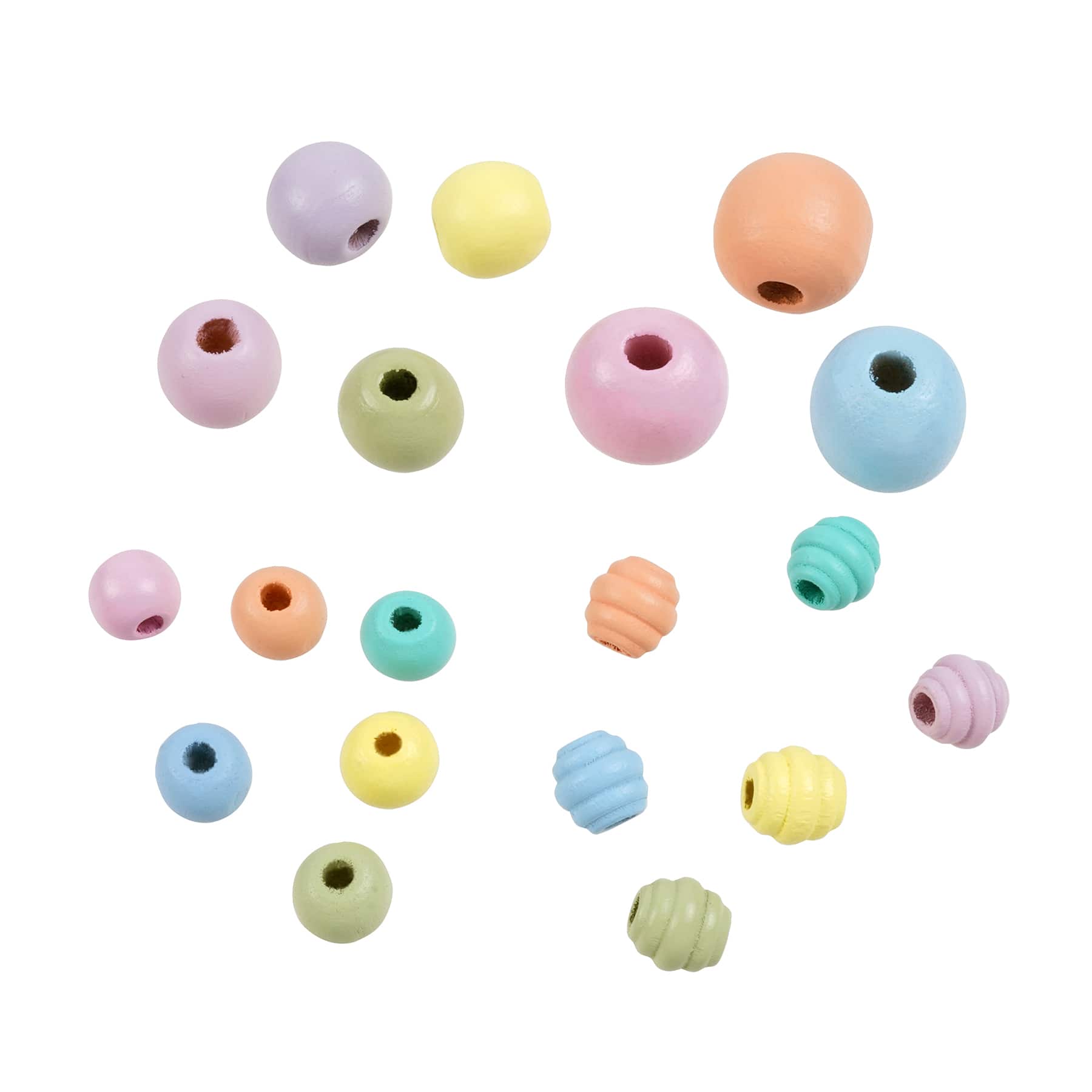 12 Packs: 70 ct. (840 total) Pastel Assorted Wood Beads by Creatology™