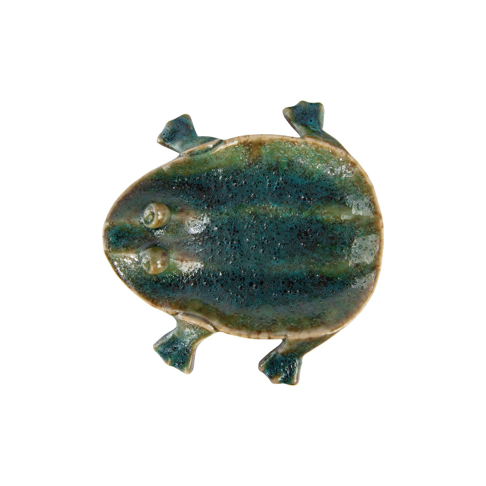 Hello Honey® Green Glazed Footed Frog Dish