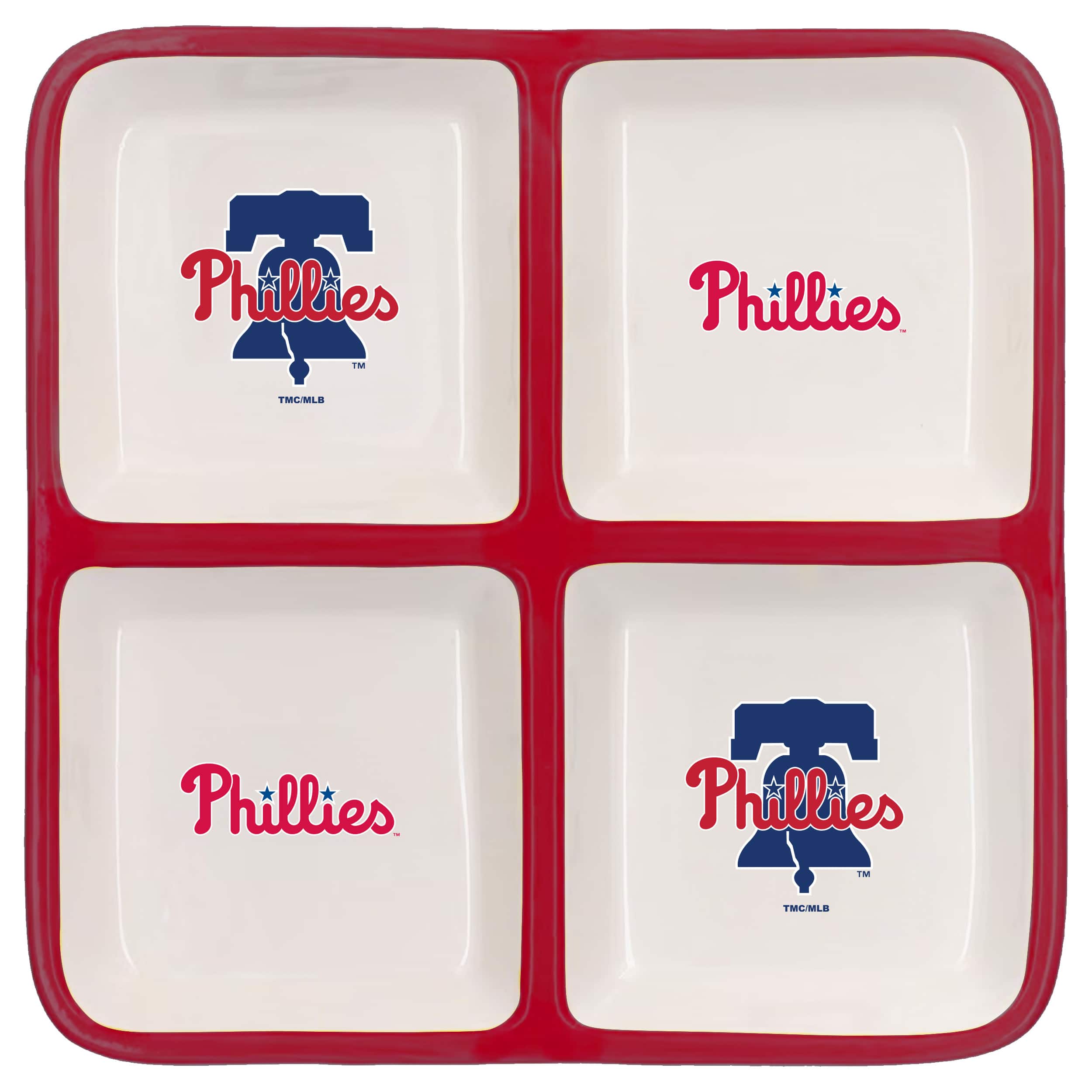 The Memory Company MLB 4 Section Square Ceramic Tray