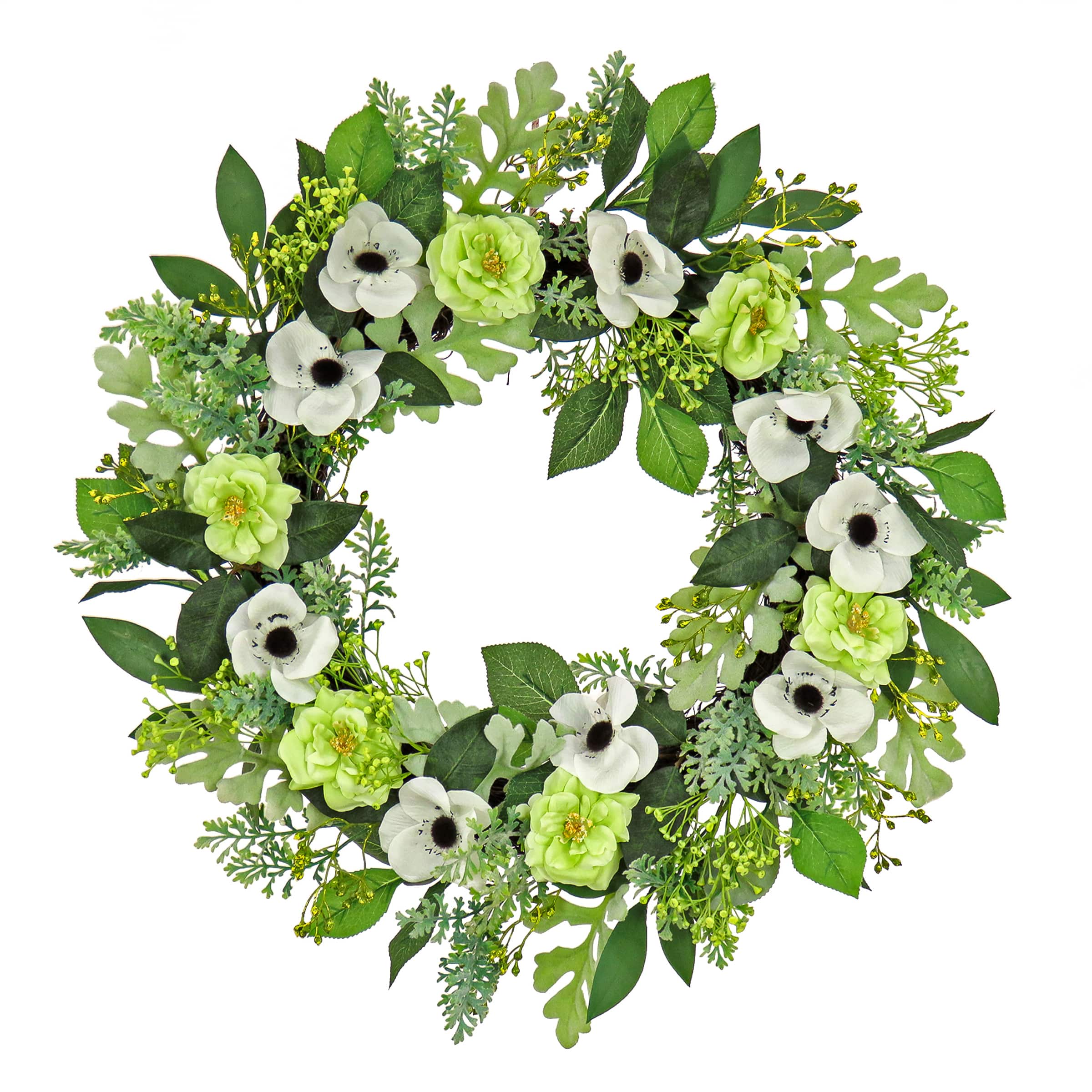 24&#x27;&#x27; Rose and Anemone Flowers Wreath
