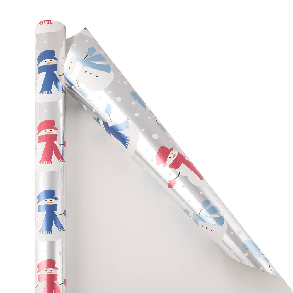 JAM Paper Chilly Snowmen Gift Wrap