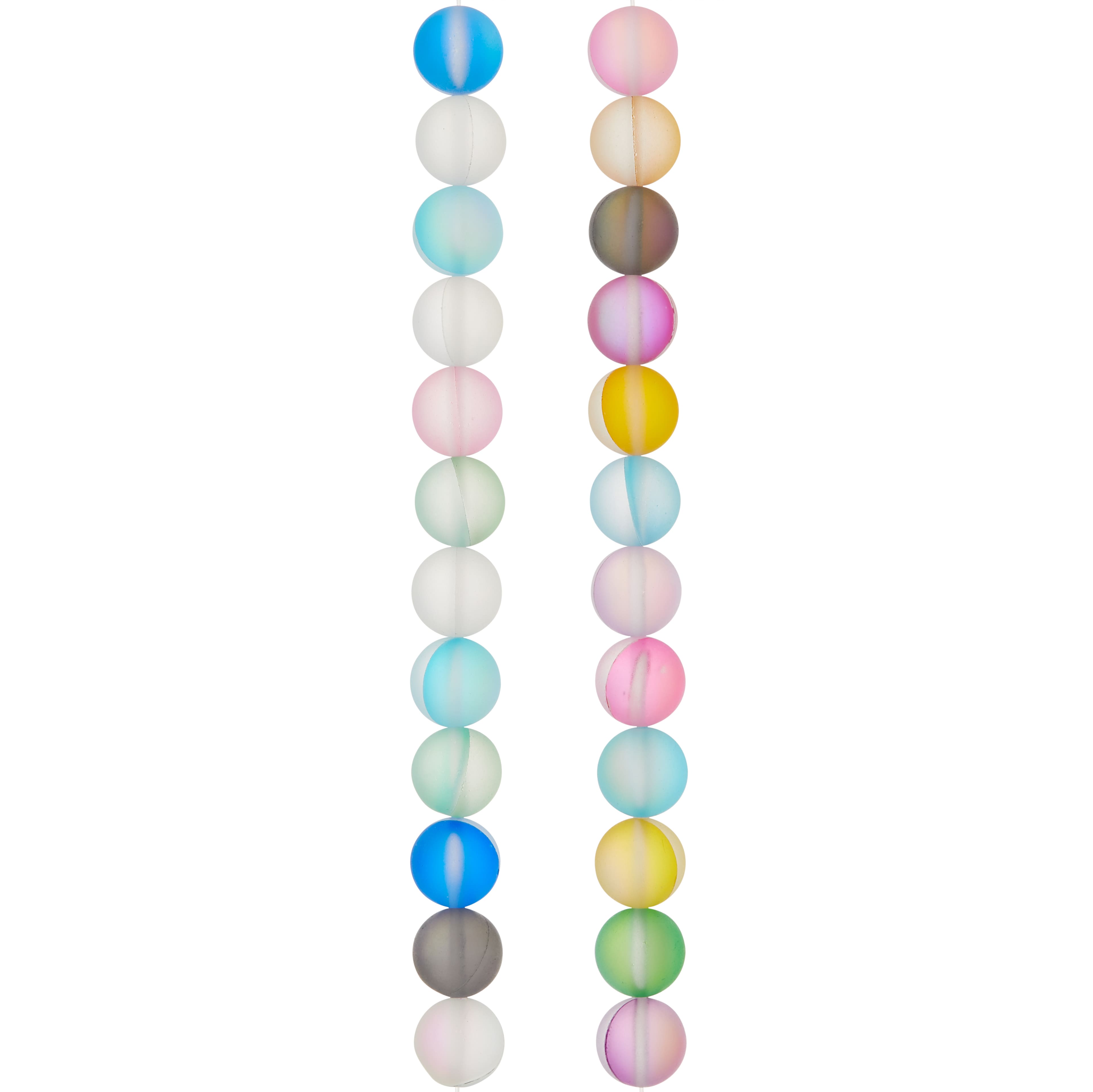 12 Pack: Multicolor Matte Glass Round Beads by Bead Landing™