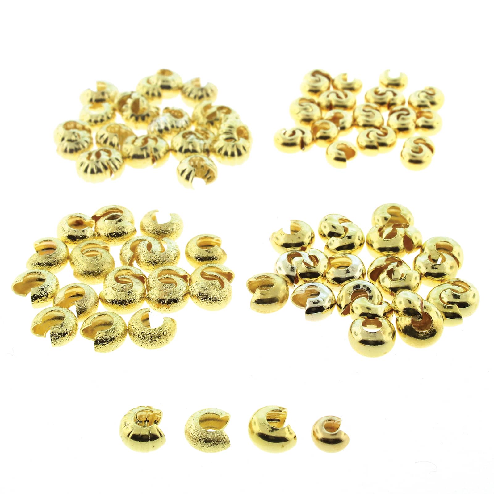 The Beadsmith&#xAE; Gold Plated Crimp Bead Cover, 80ct.