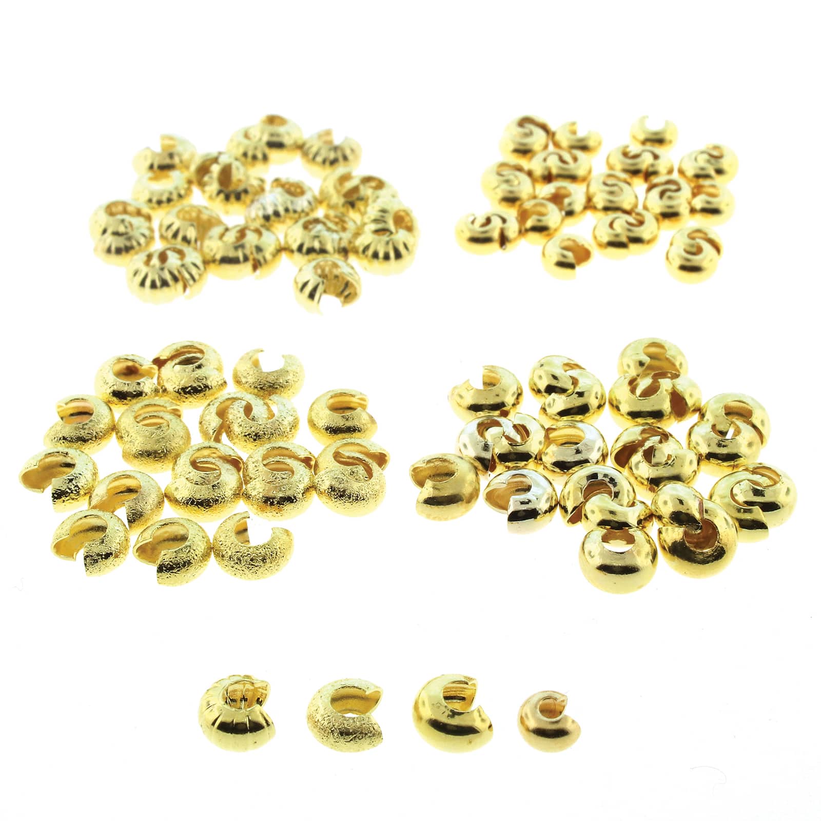 The Beadsmith® Gold Plated Crimp Bead Cover, 80ct.
