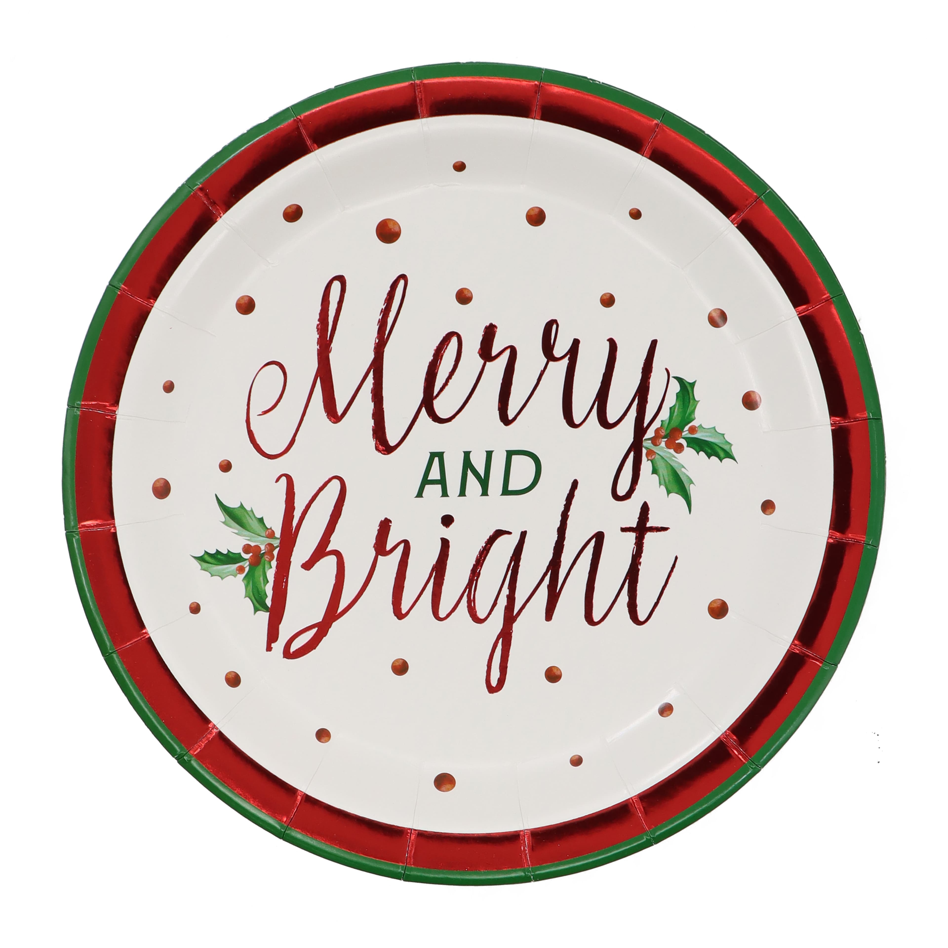 7&#x22; Merry &#x26; Bright Paper Plates, 12ct. by Celebrate It&#x2122;