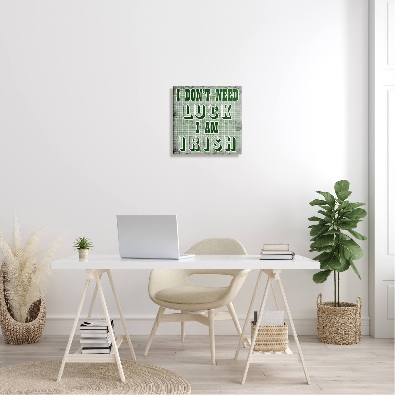 Stupell Industries Don't Need Luck I'm Irish Funny Plaid Canvas Wall Art