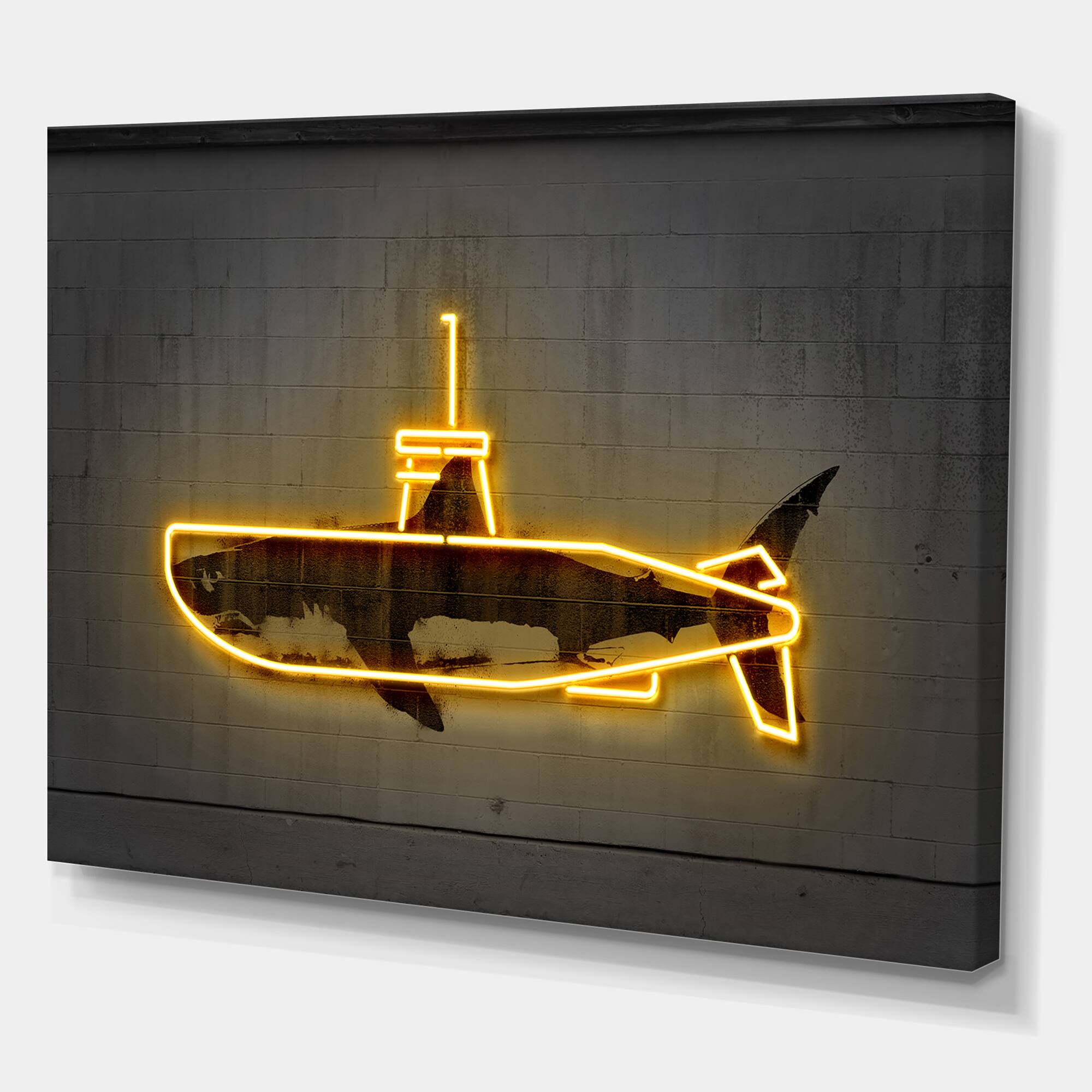 Designart - Yellow submarine - Modern &#x26; Contemporary Canvas Artwork