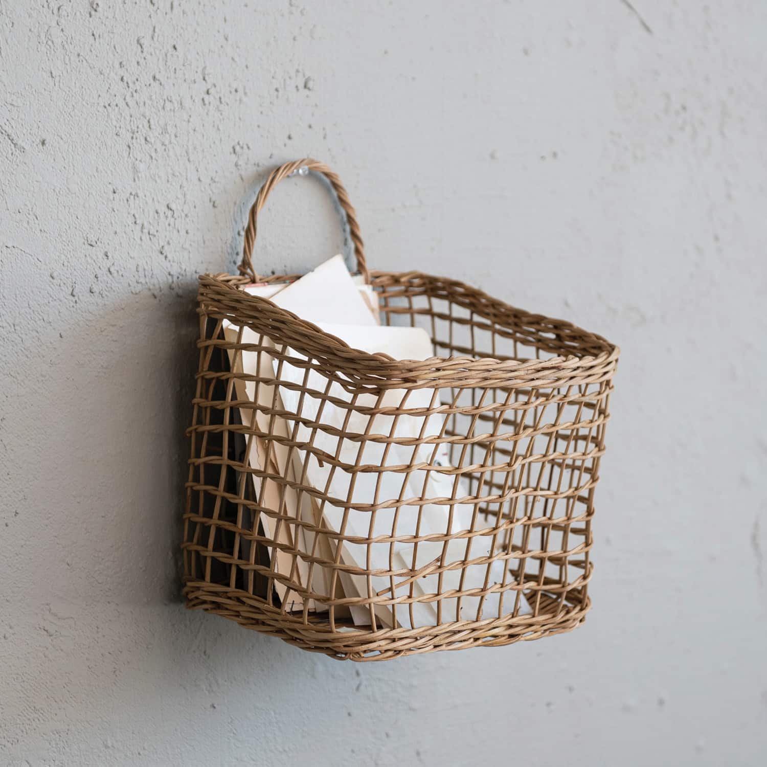 Hello Honey&#xAE; Natural Woven Rattan Wall Hanging Basket