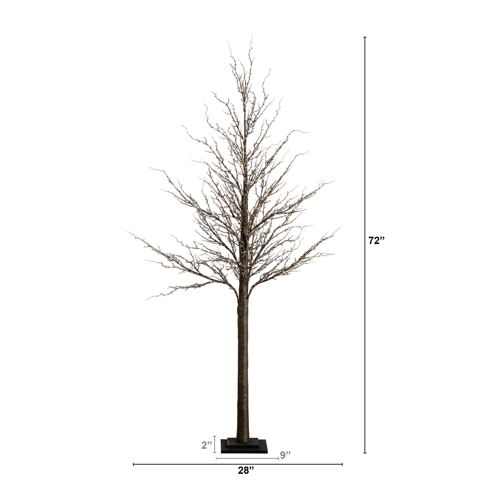 6ft. Pre-Lit Artificial Christmas Twig Tree, Warm White LED Lights