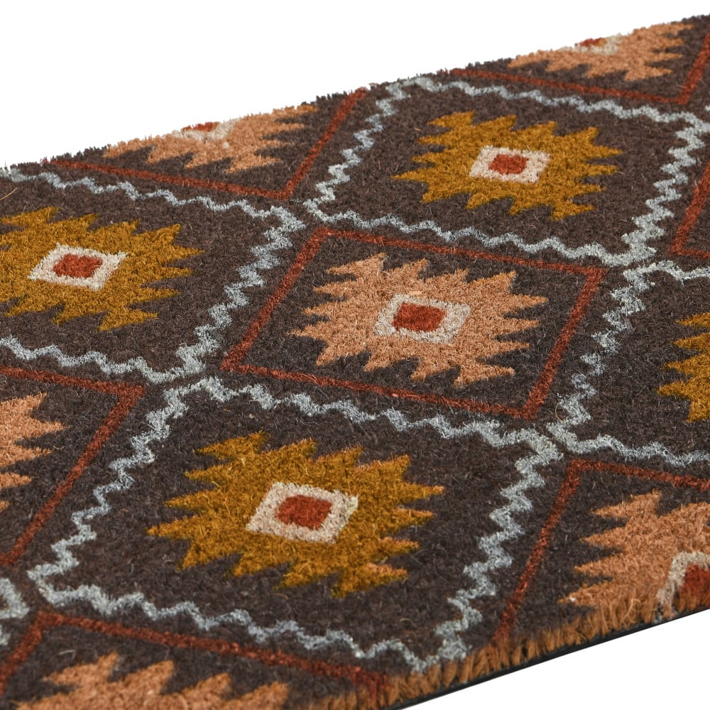 Multicolor Geometric Print Coir Doormat