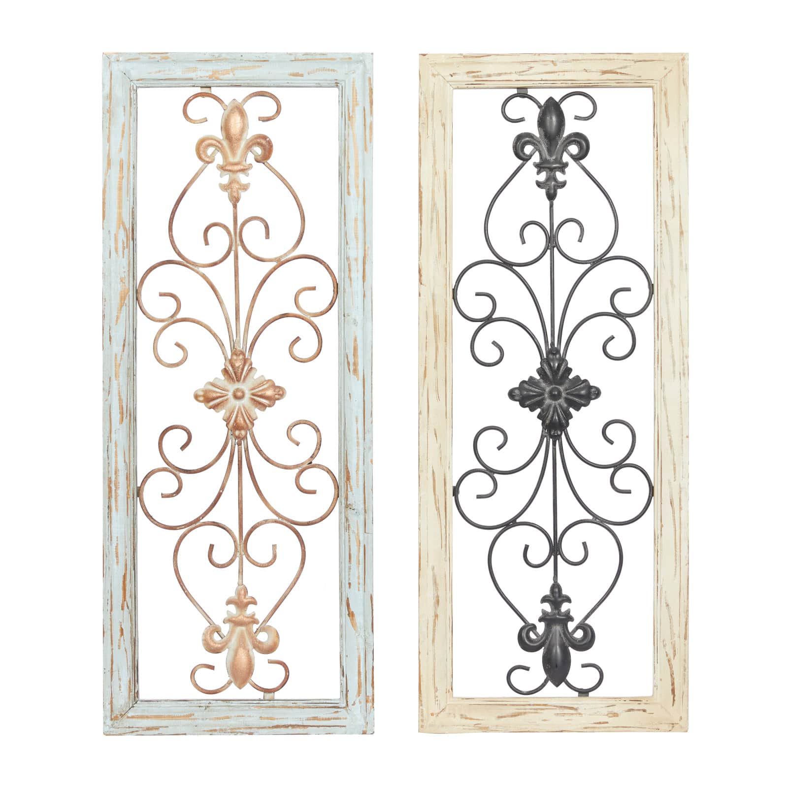 Set of 2 Multi Colored Wood Rustic Wall Decor, 12&#x22; x 30&#x22;