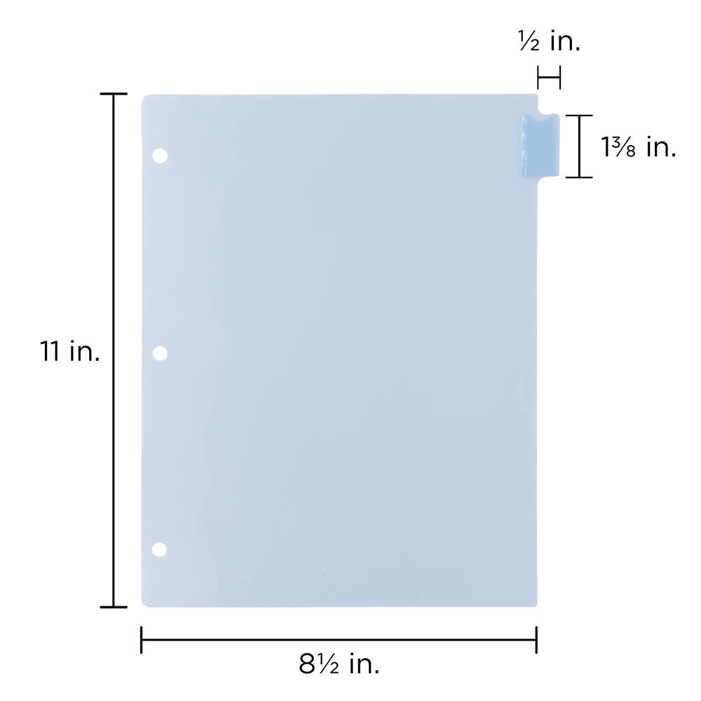 JAM Paper 8.5&#x22; x 11&#x22; 8-Tab Plastic Index Tab Dividers, 6 Pack