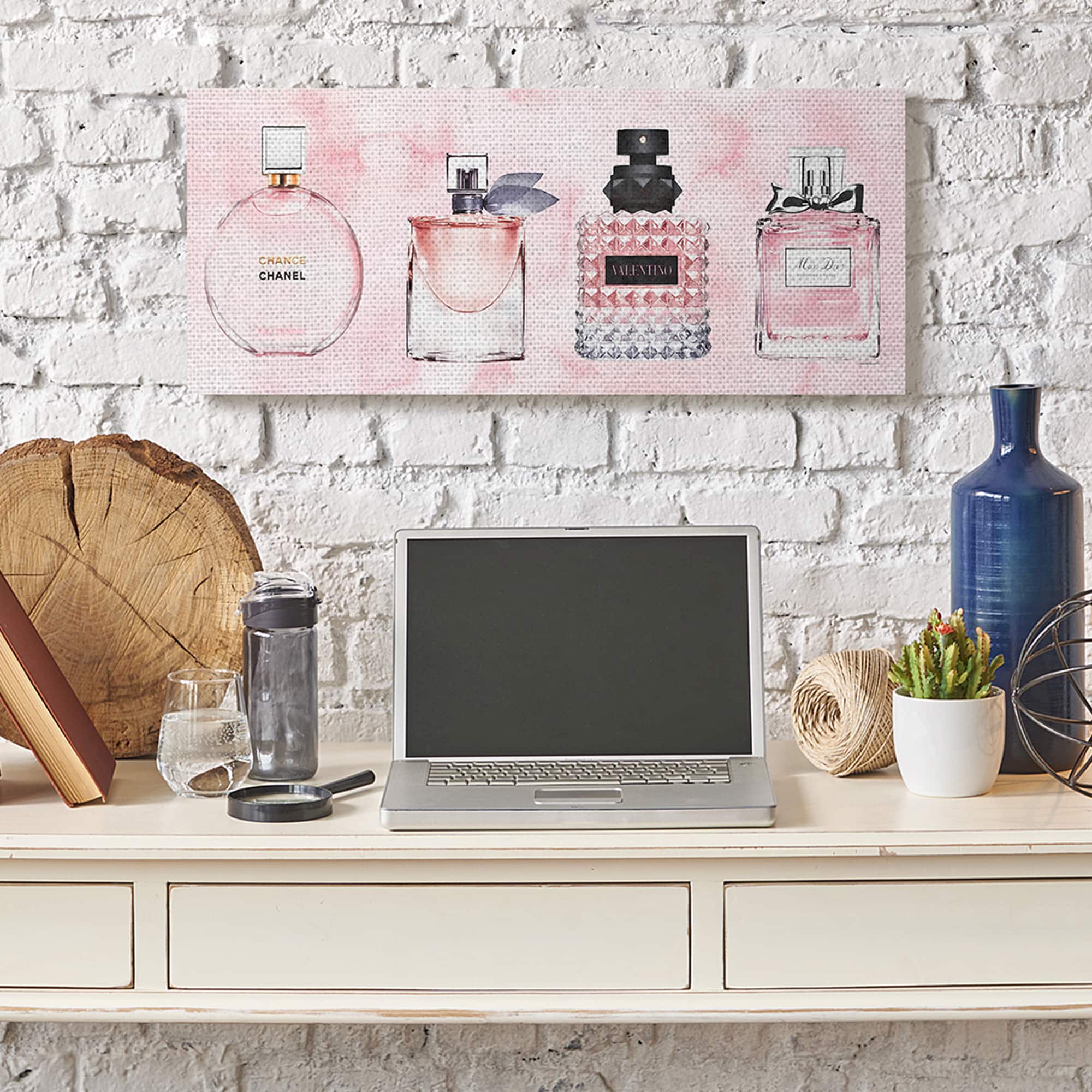 Stupell Industries Pink Luxury Perfume Bottles Canvas Wall Art