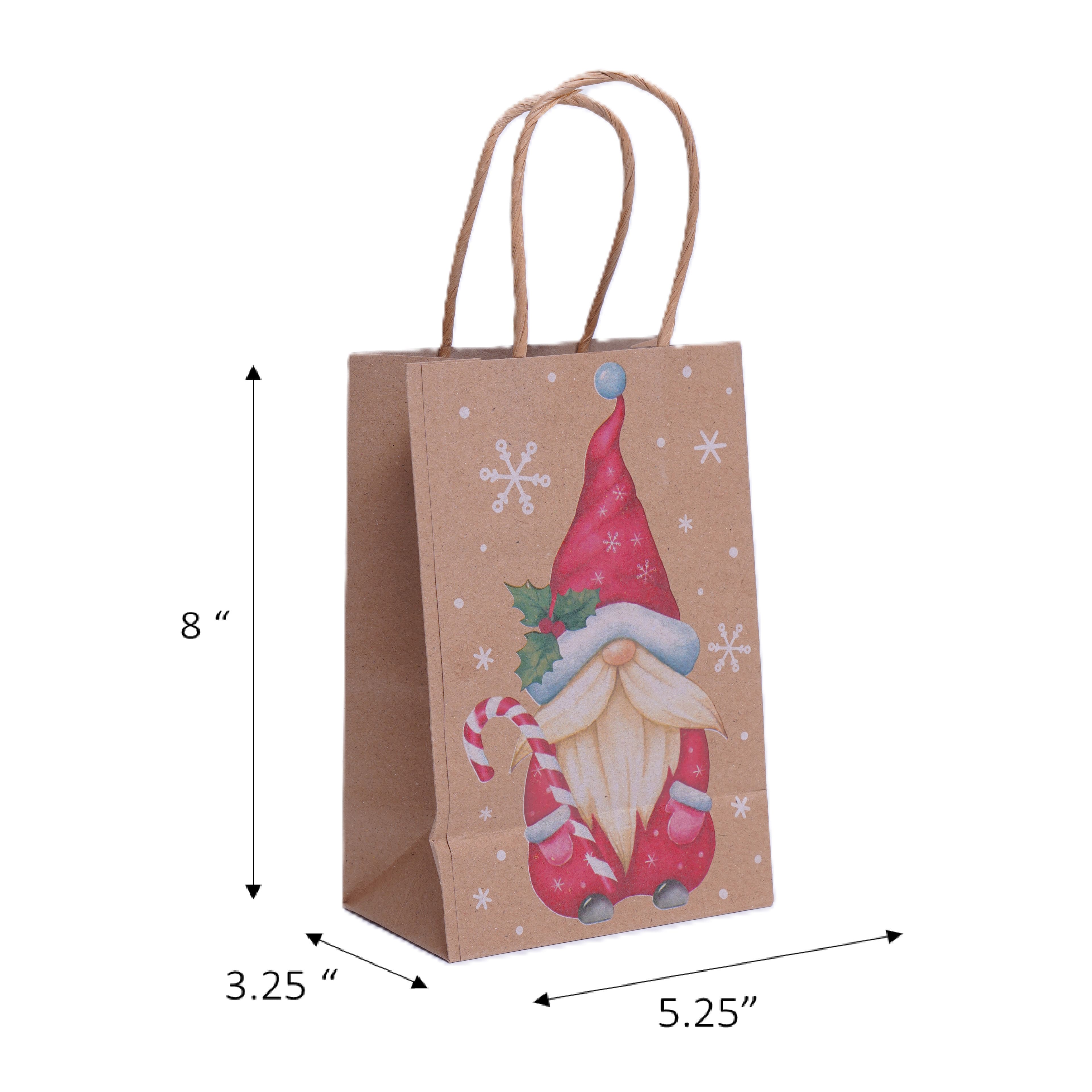 8&#x22; Santa Gnome Gift Bags, 6ct. by Celebrate It&#x2122;