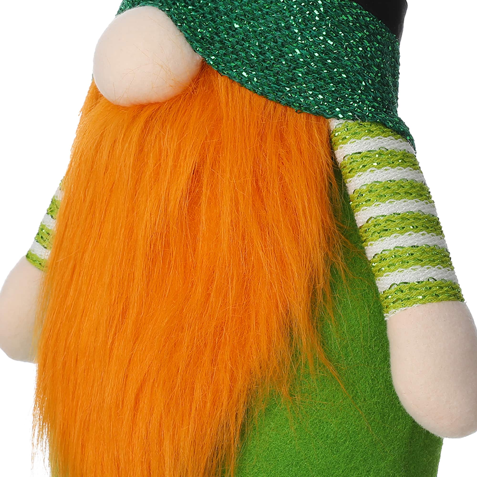 Glitzhome® 40" St. Patrick's Telescoped Fabric Standing Gnome Décor