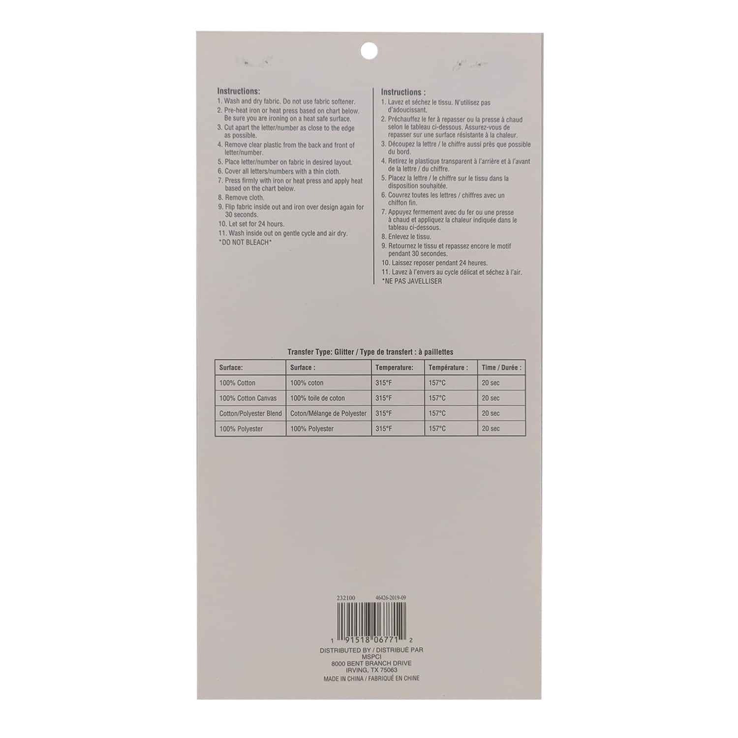 12 Packs: 42 ct. (504 total) 1.5" Iron-On Black Glitter Cooper Letters by Imagin8™