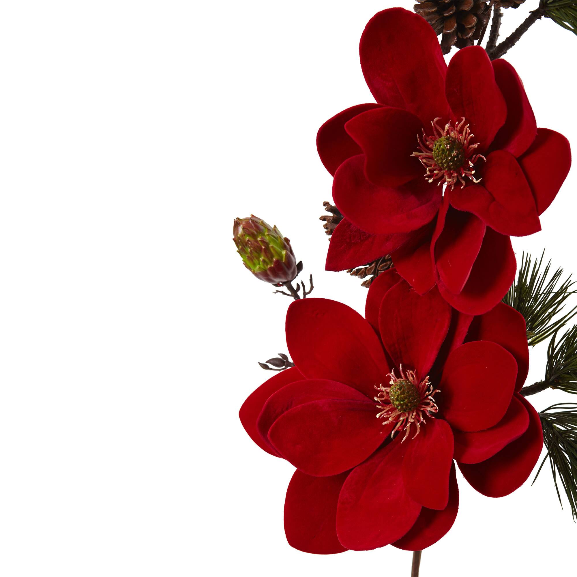 Red Magnolia &#x26; Pine Pick, 2ct.