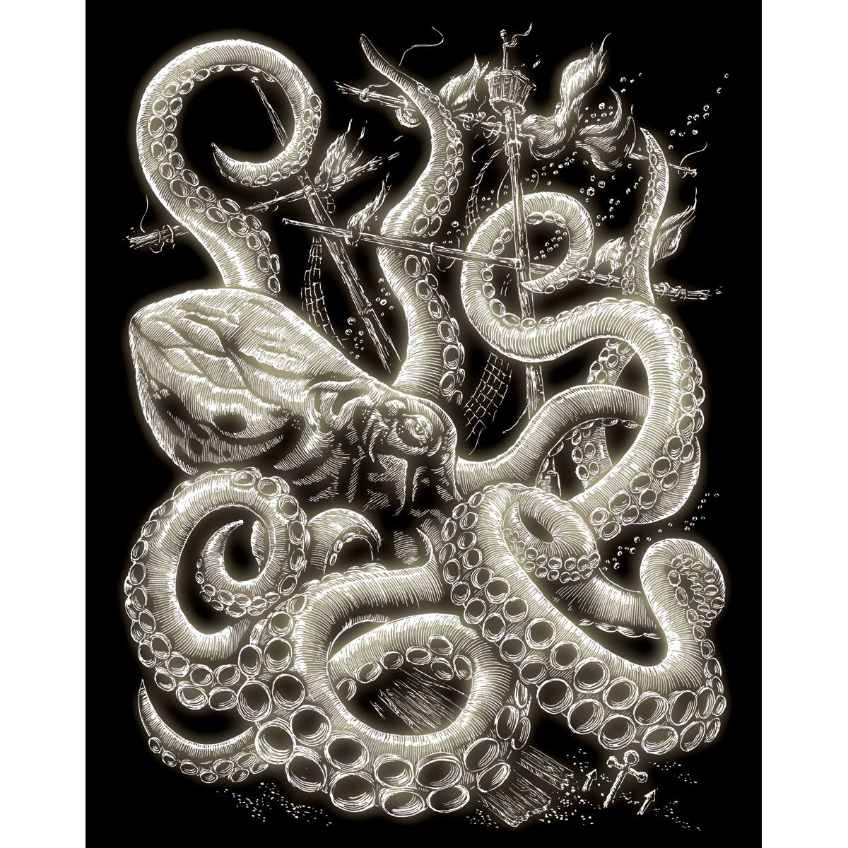 Royal &#x26; Langnickel&#xAE; Engraving Art&#x2122; Octopus Glow In The Dark Foil Kit