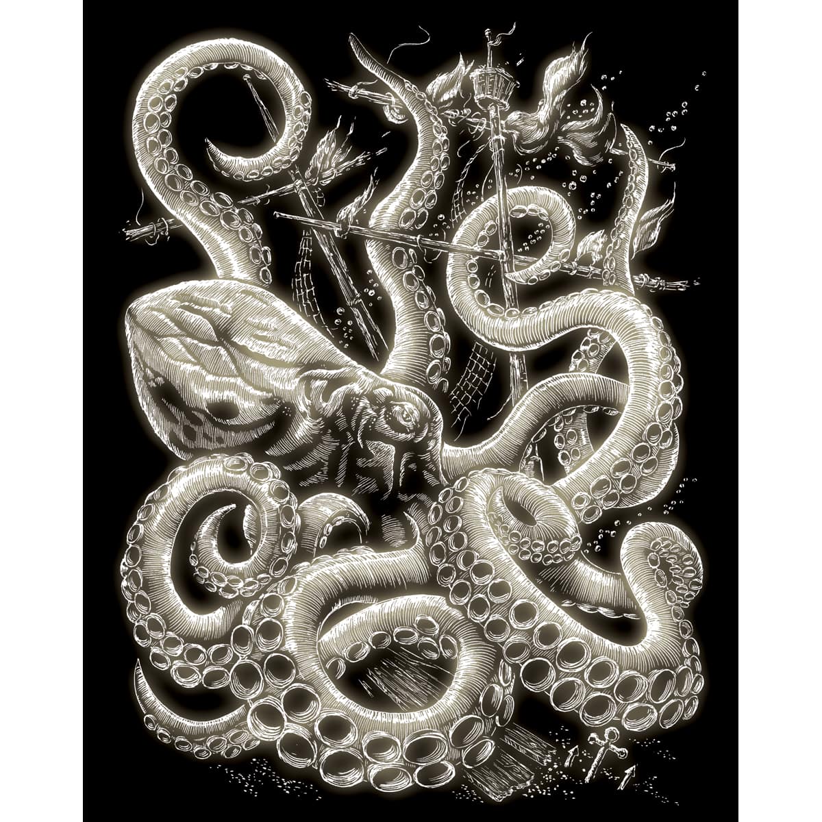 Royal & Langnickel® Engraving Art™ Octopus Glow In The Dark Foil Kit