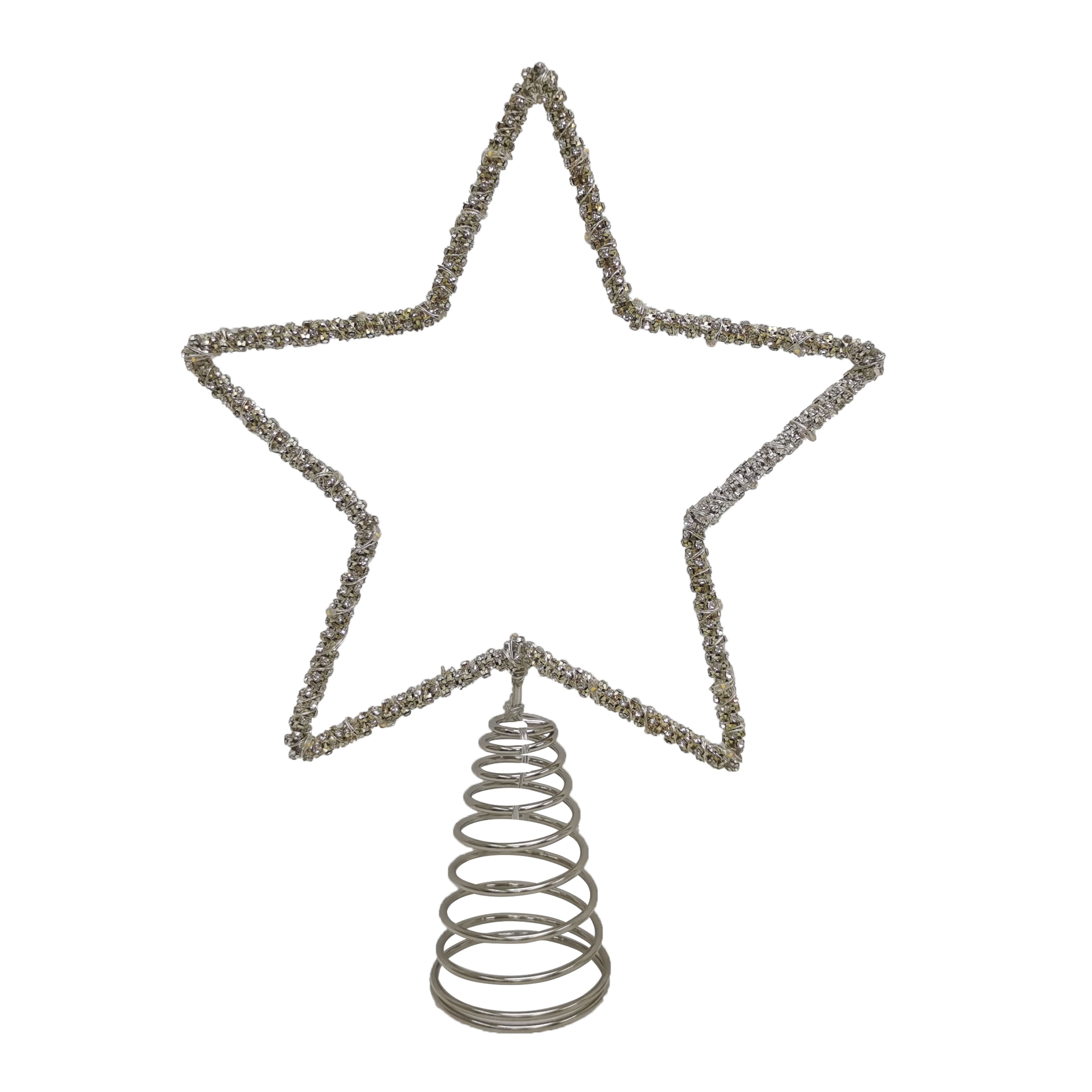 12&#x22; Silver Rhinestone Star Lighted Tree Topper by Ashland&#xAE;