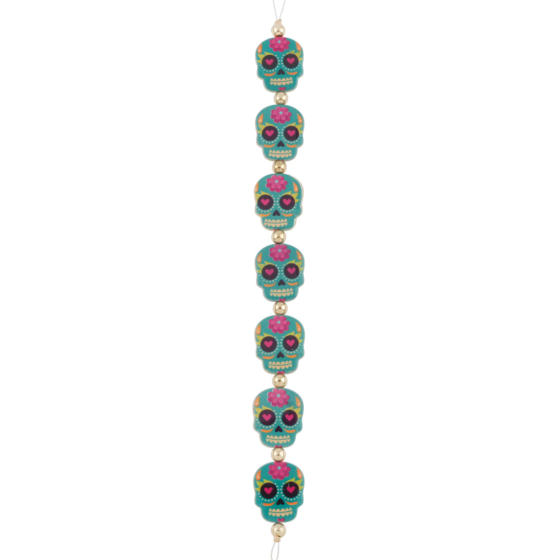 12 Packs: 7 ct. (84 total) Blue Enamel Metal Sugar Skull Beads, 20mm by Bead Landing™