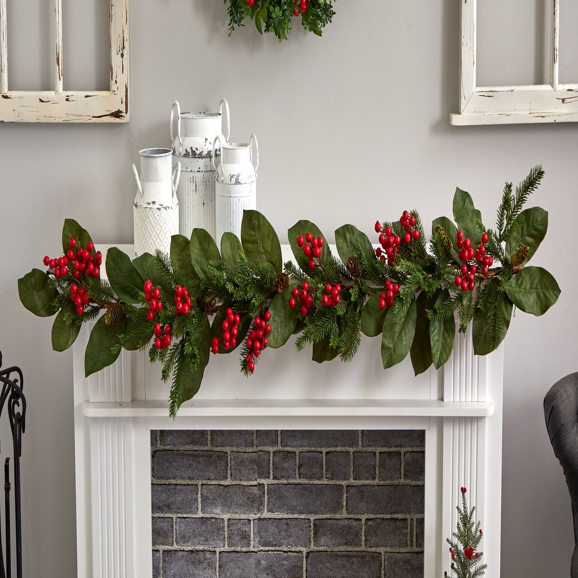 5ft. Magnolia Berry Pine Artificial Garland