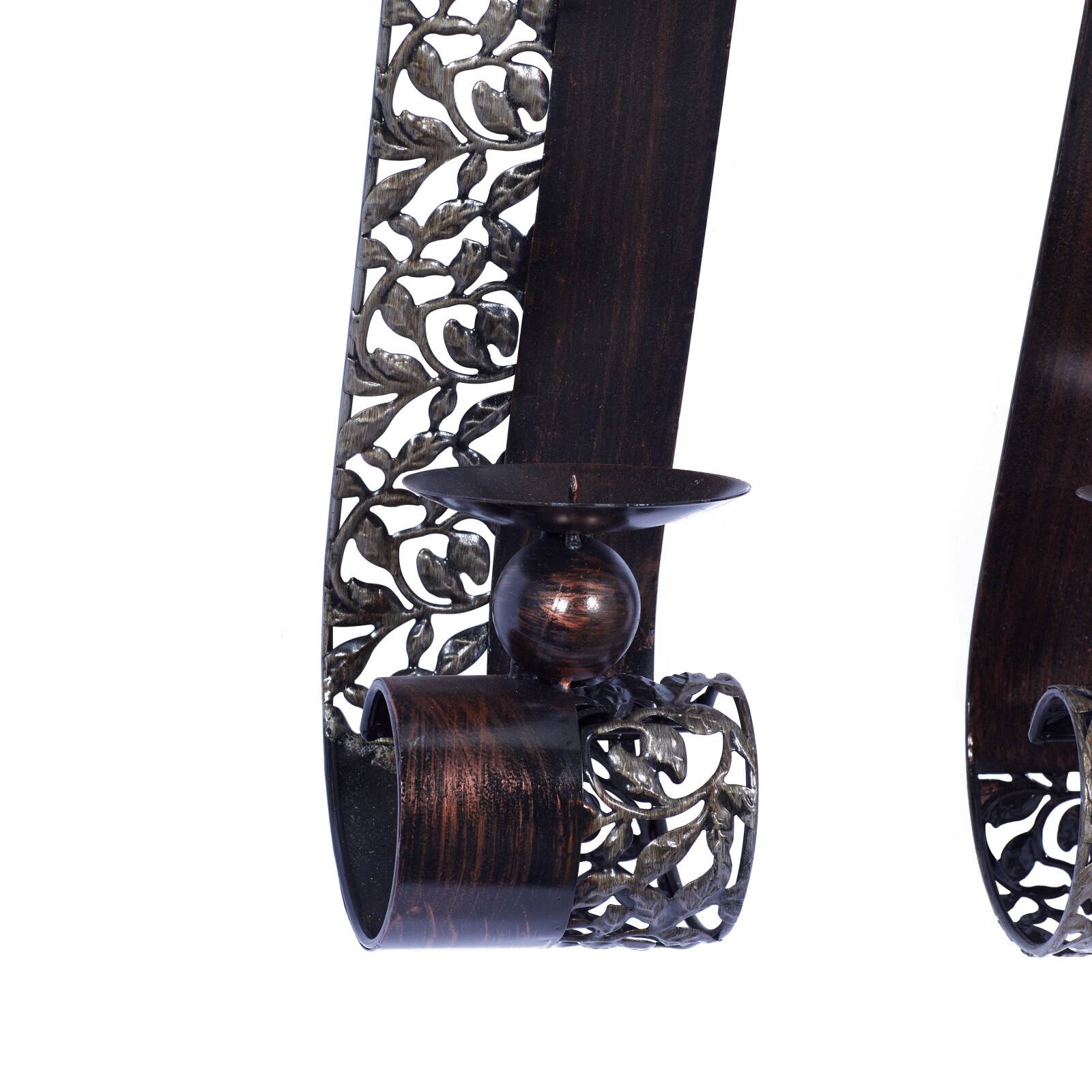 20" Brown Metal Traditional Wall Sconce, 2ct.