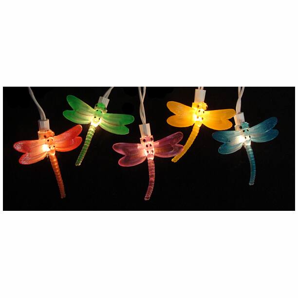 10ct. Multicolored Dragonfly Outdoor Patio Lights