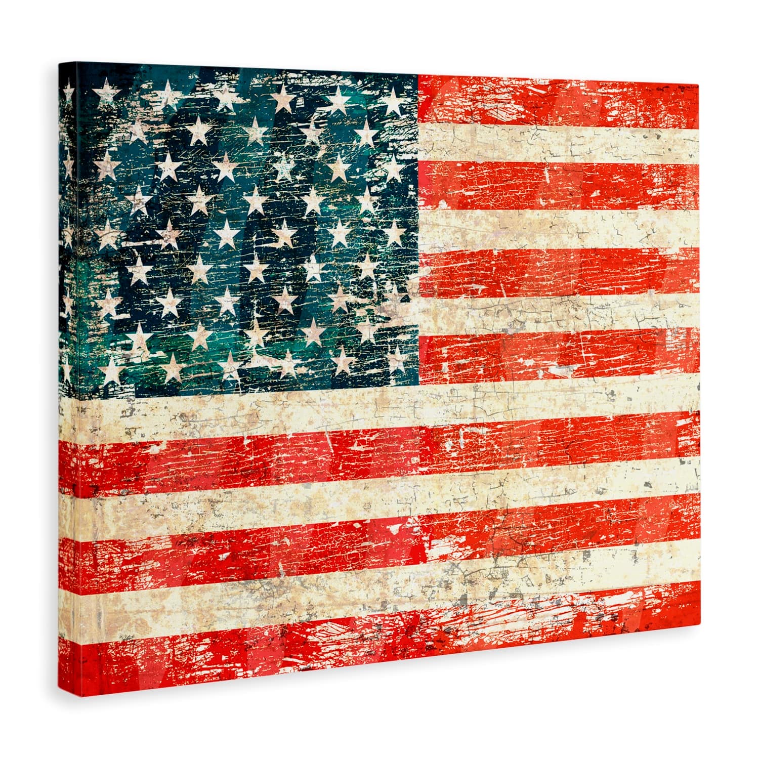 Stupell Industries Rustic American Flag Canvas Wall Art