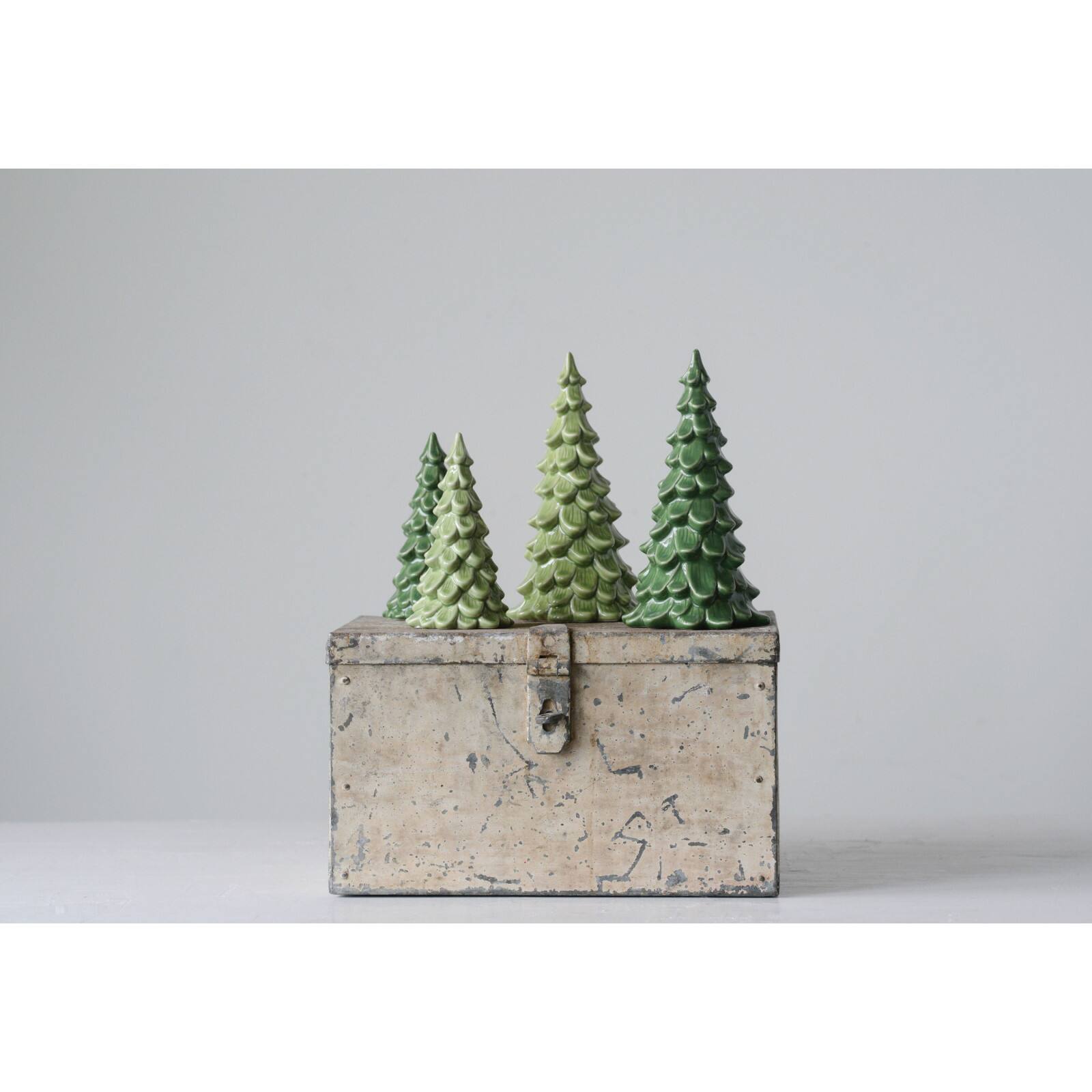 Hello Honey&#xAE; 8&#x22; Stoneware  Christmas Trees, 2ct.