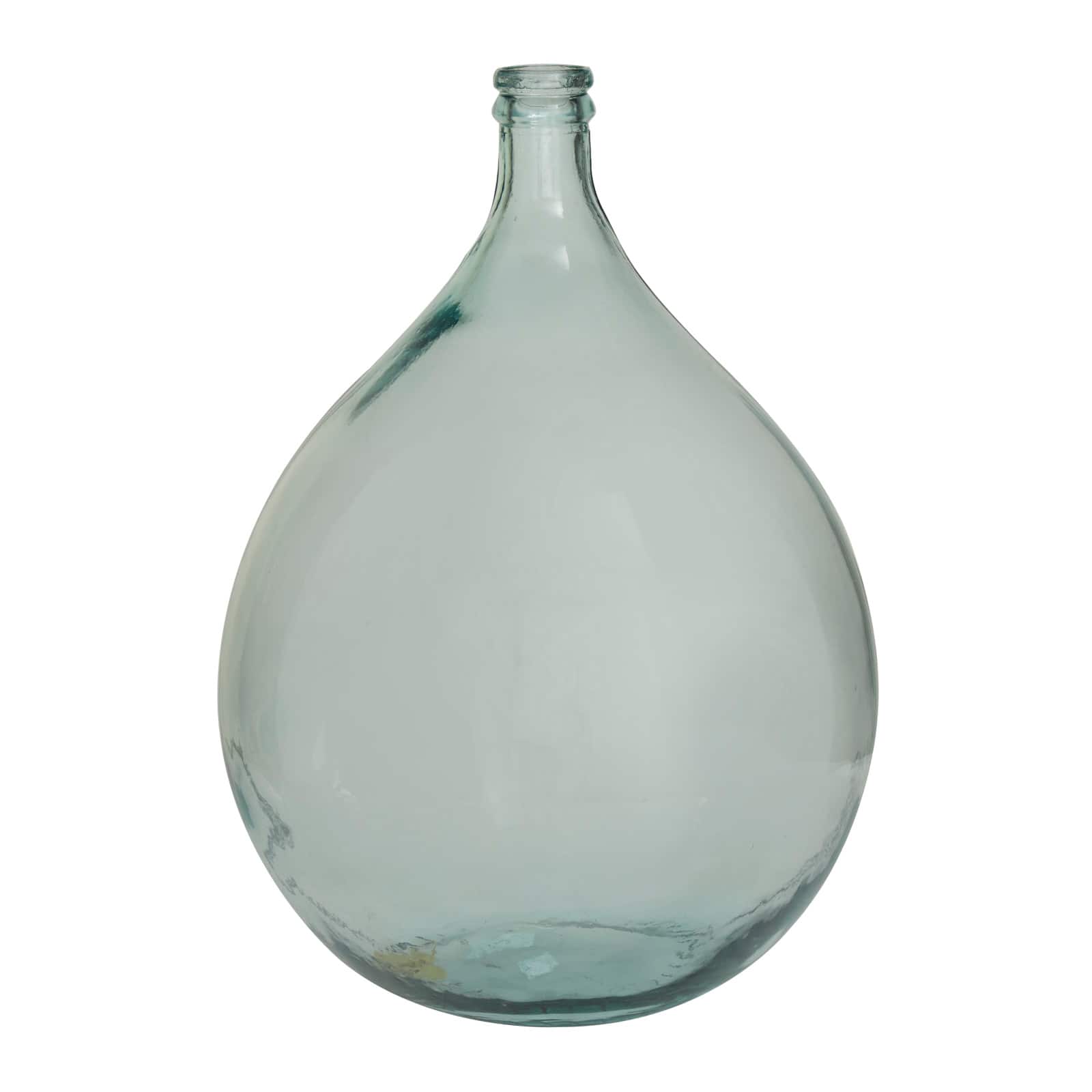 Clear Recycled Glass Handmade Spanish Vase 16&#x22; x 16&#x22; x 22&#x22;