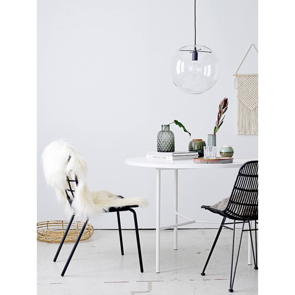 Hello Honey® White Natural Mongolian Lamb Fur Rug, 35" x 20"