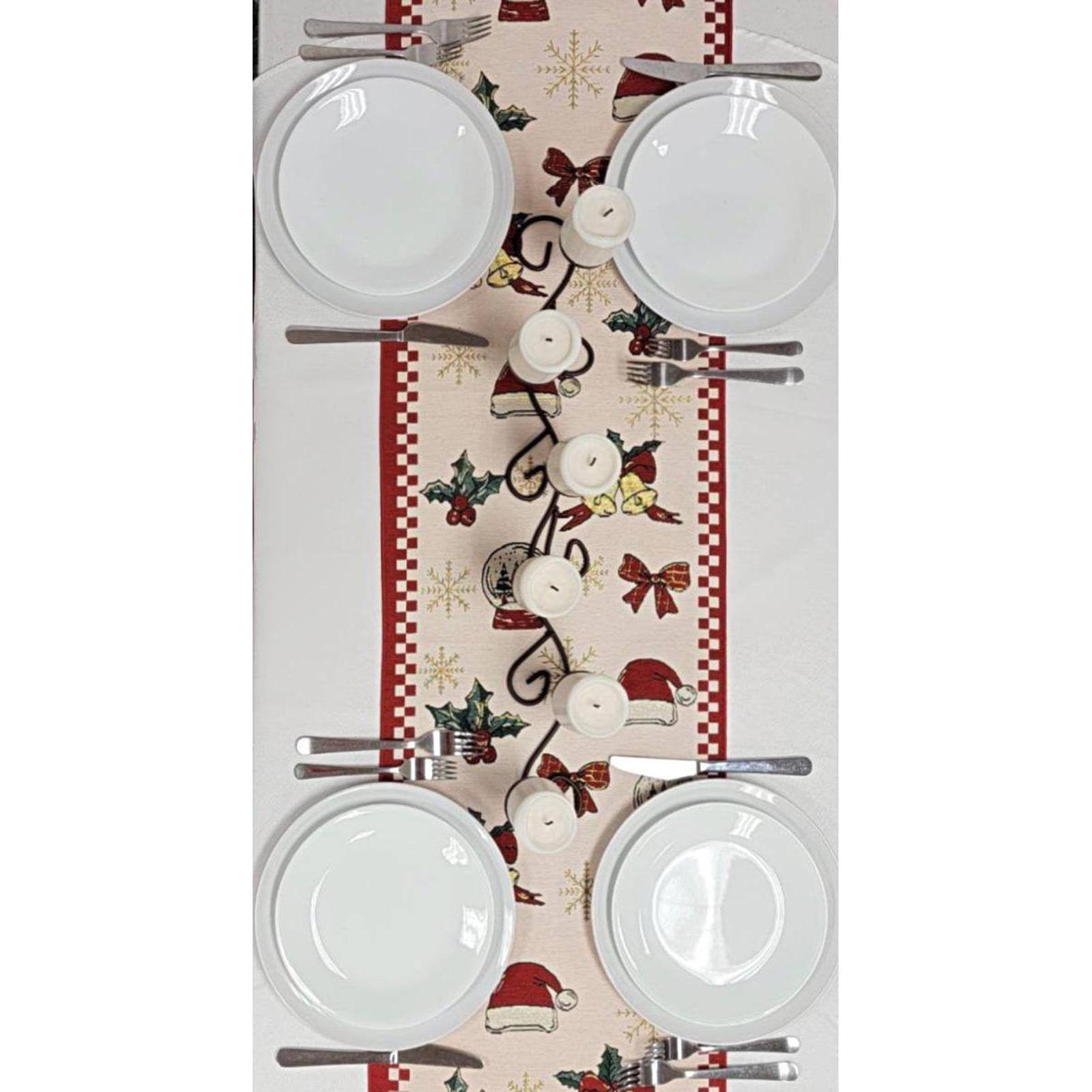 Wizardi 13.75&#x22; x 71&#x22; Classic Holiday Ornaments Christmas Table Runner