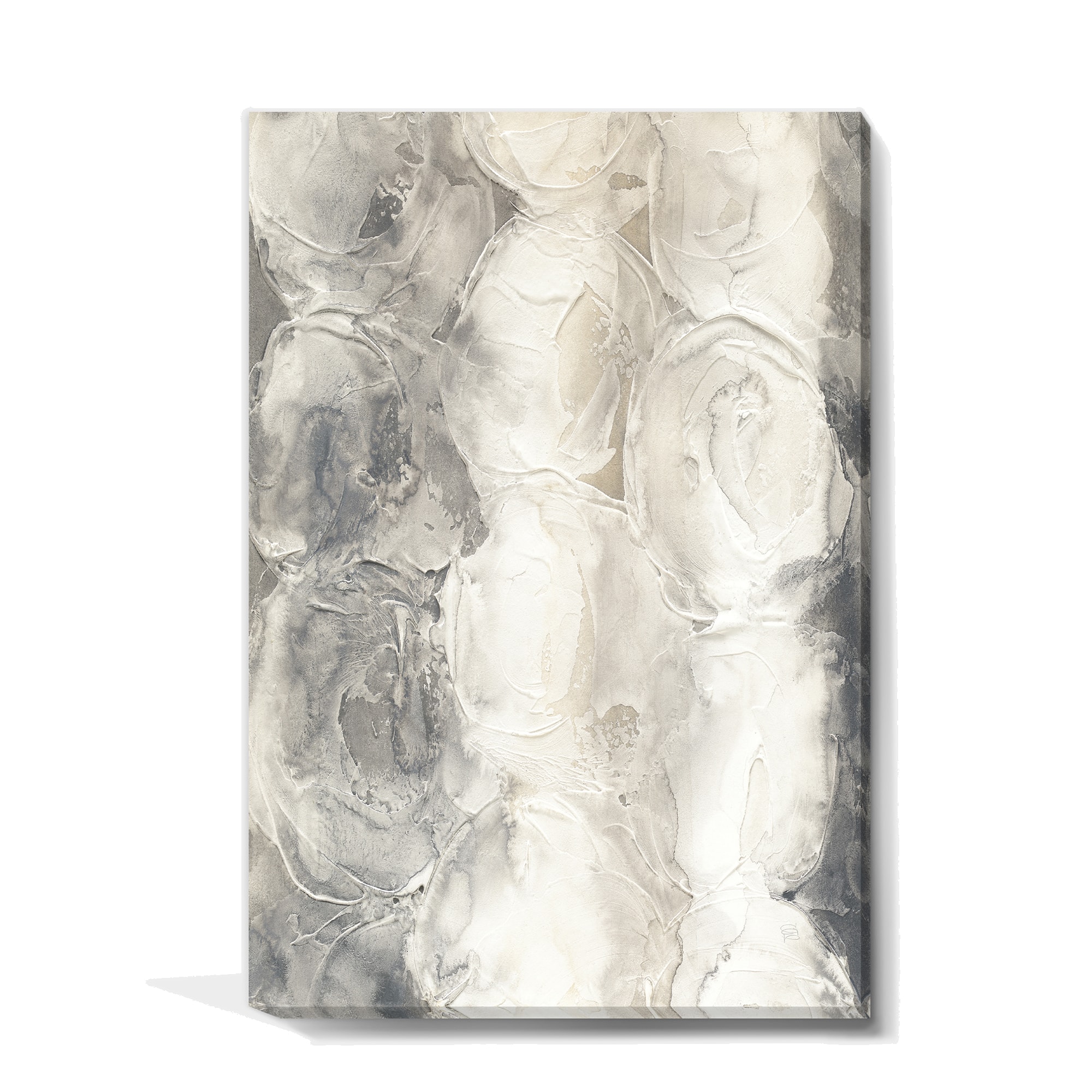 Designart - Gray Circles I - Modern & Contemporary Premium Canvas Wall Art