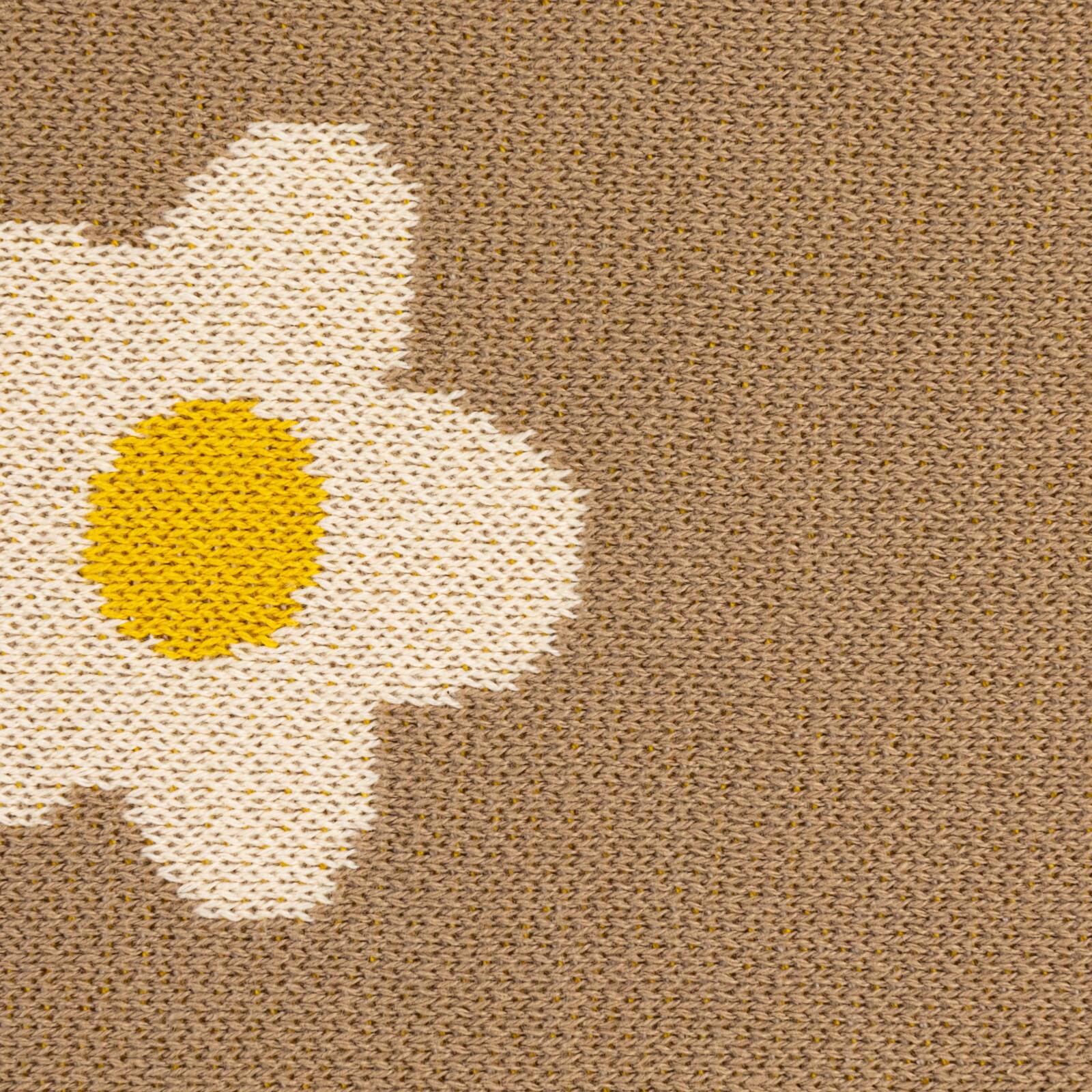 Hello Honey® Brown & White Flowers Cotton Knit Baby Blanket