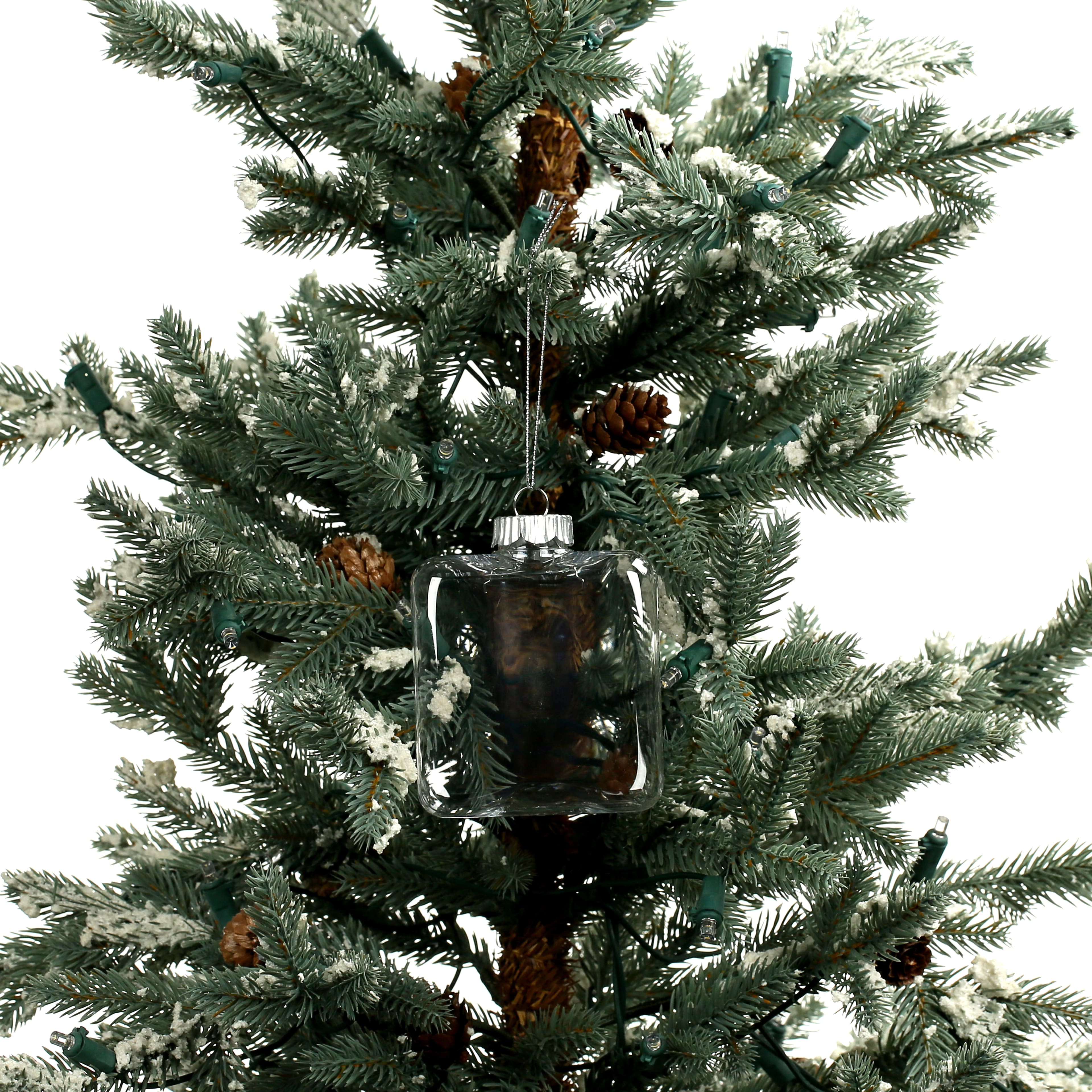 4&#x22; Flat Cube Clear Plastic Ornaments, 4ct. by Make Market&#xAE;