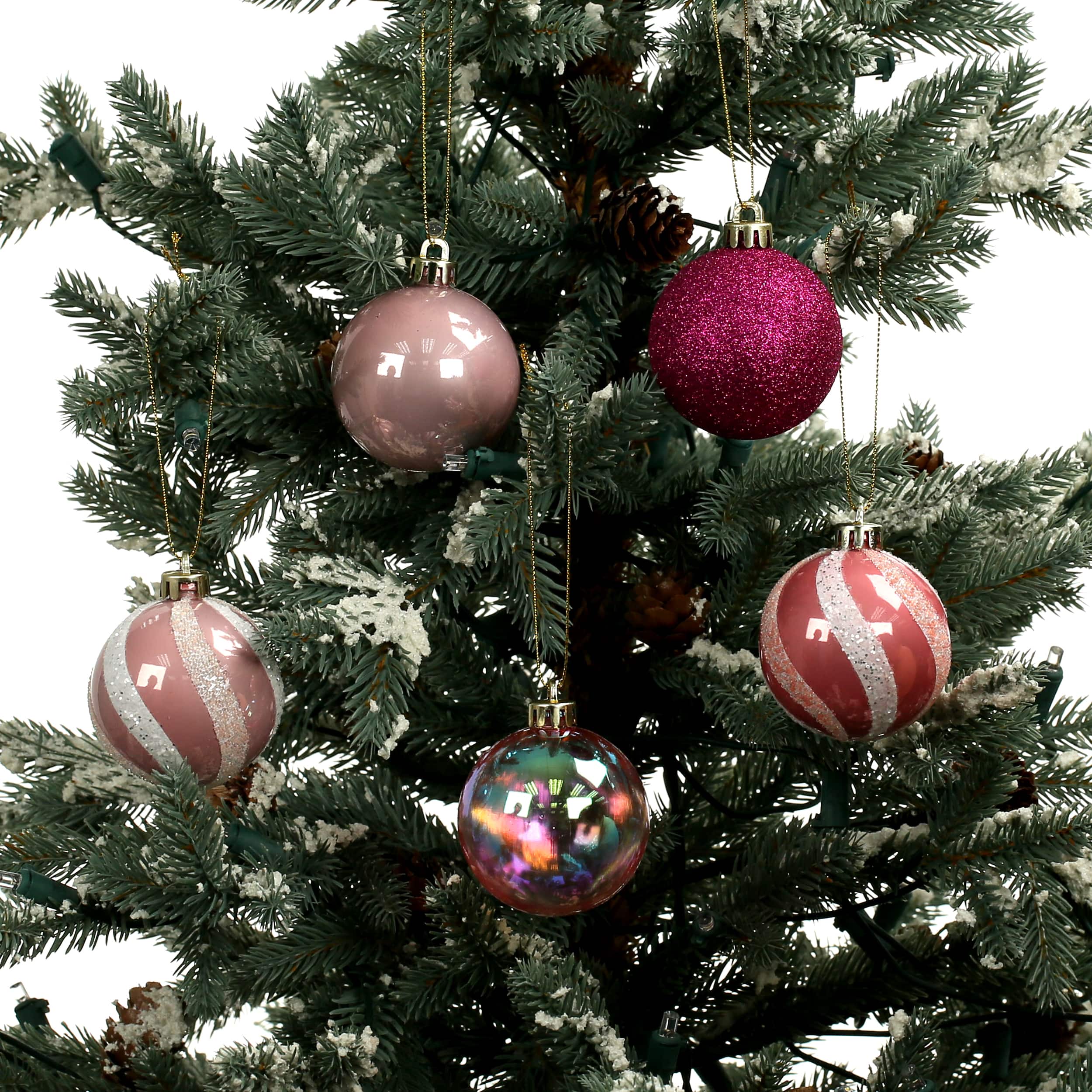 5 Pack 2.2" Holly Jolly Shatterproof Ball Ornaments by Ashland®