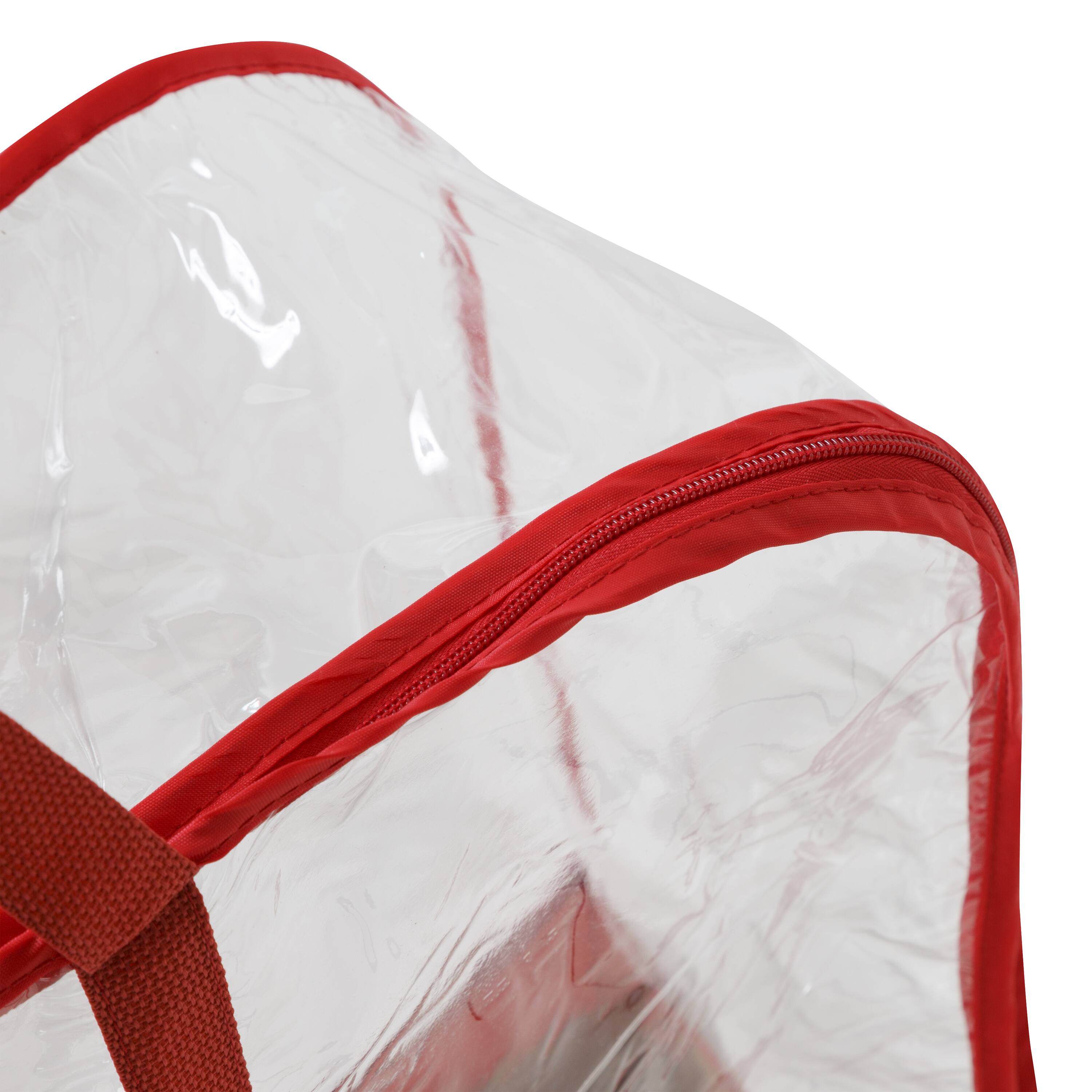 Honey Can Do 30" Red Clear-View Christmas Storage Bags with Handles, 2ct.