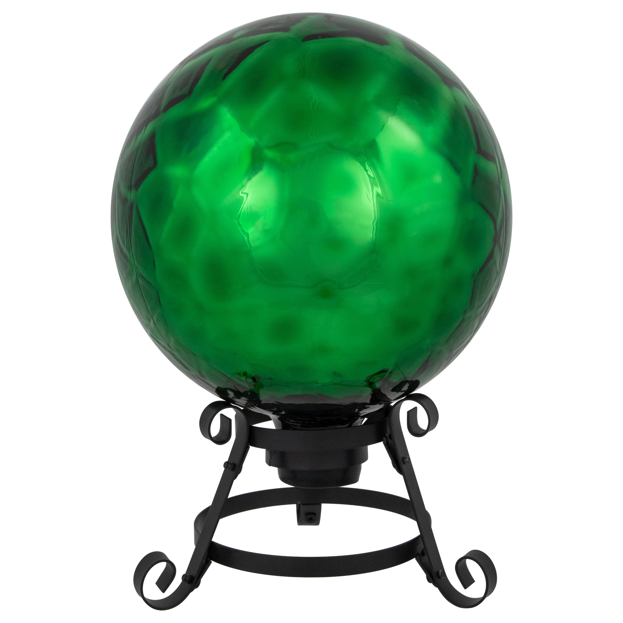 10&#x22; Green Turtle Shell Inspired Mirrored Outdoor Garden Gazing Ball