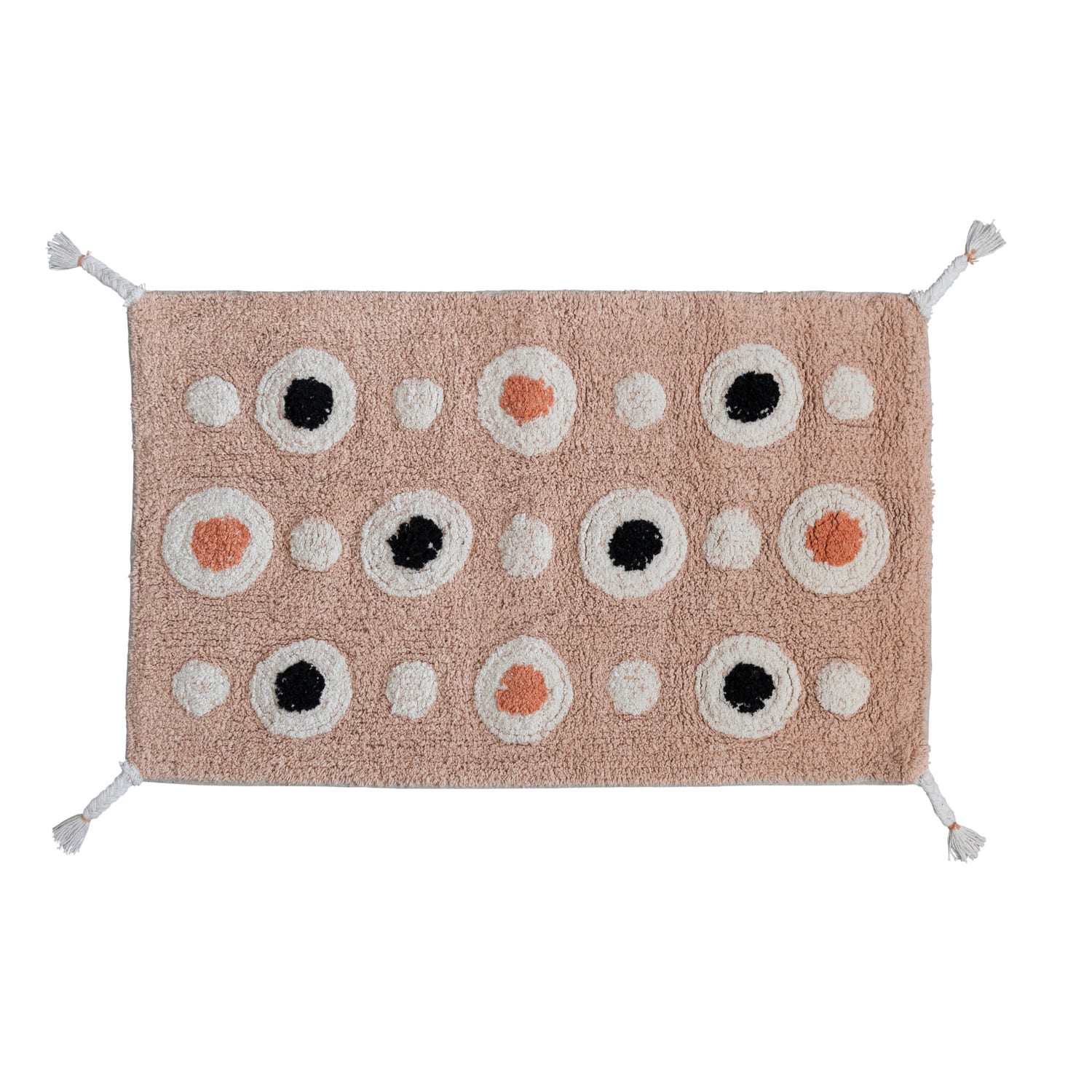 Hello Honey® Boho Cotton Tufted Circle Pattern Bath Mat with Tassels, 3ft. x 2ft.