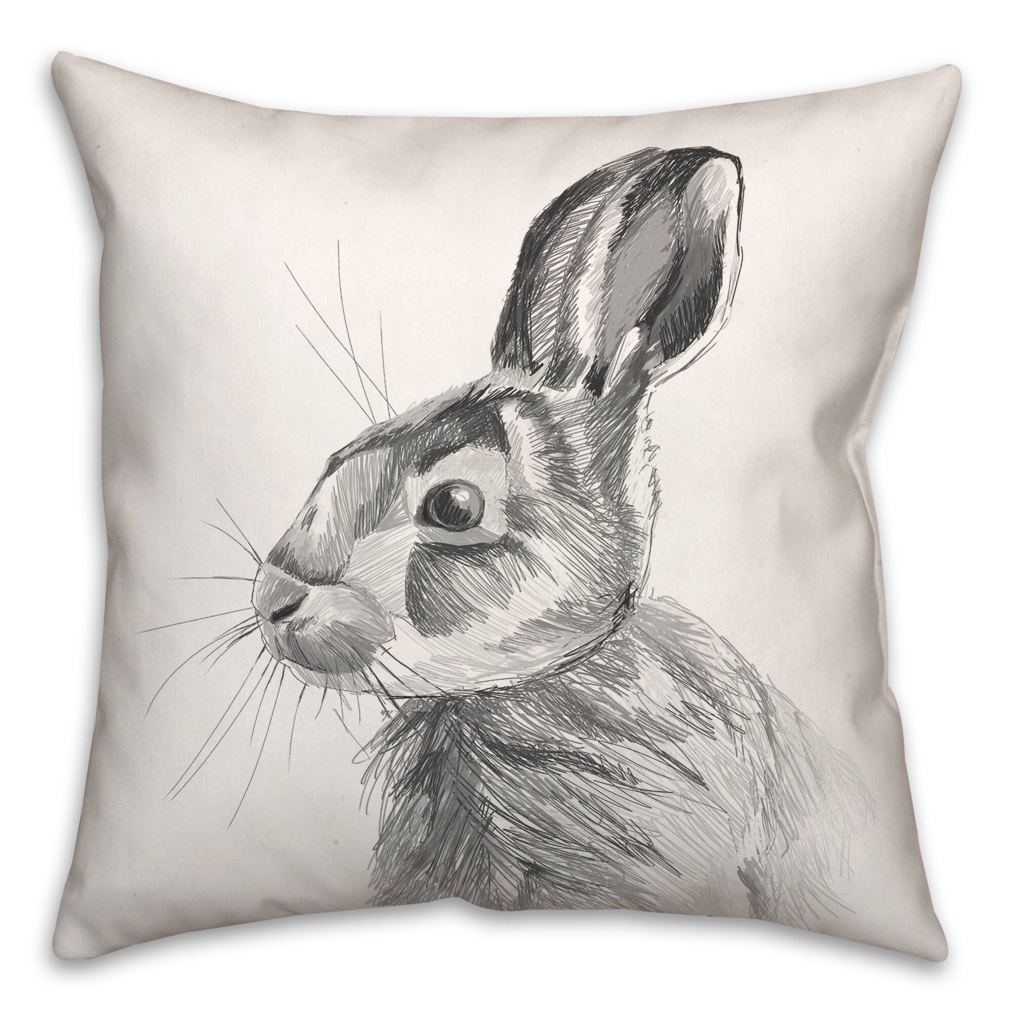 Dignified Hare Pillow 2 18" x 18" Throw Pillow